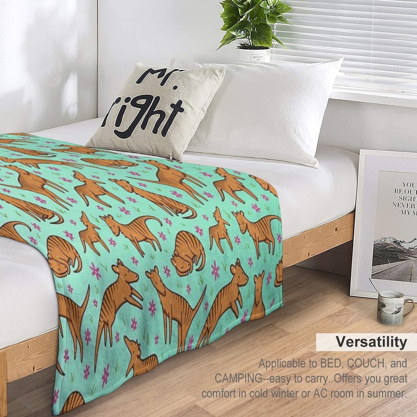 Thylacine Pattern Multi-functional Throw Blanket