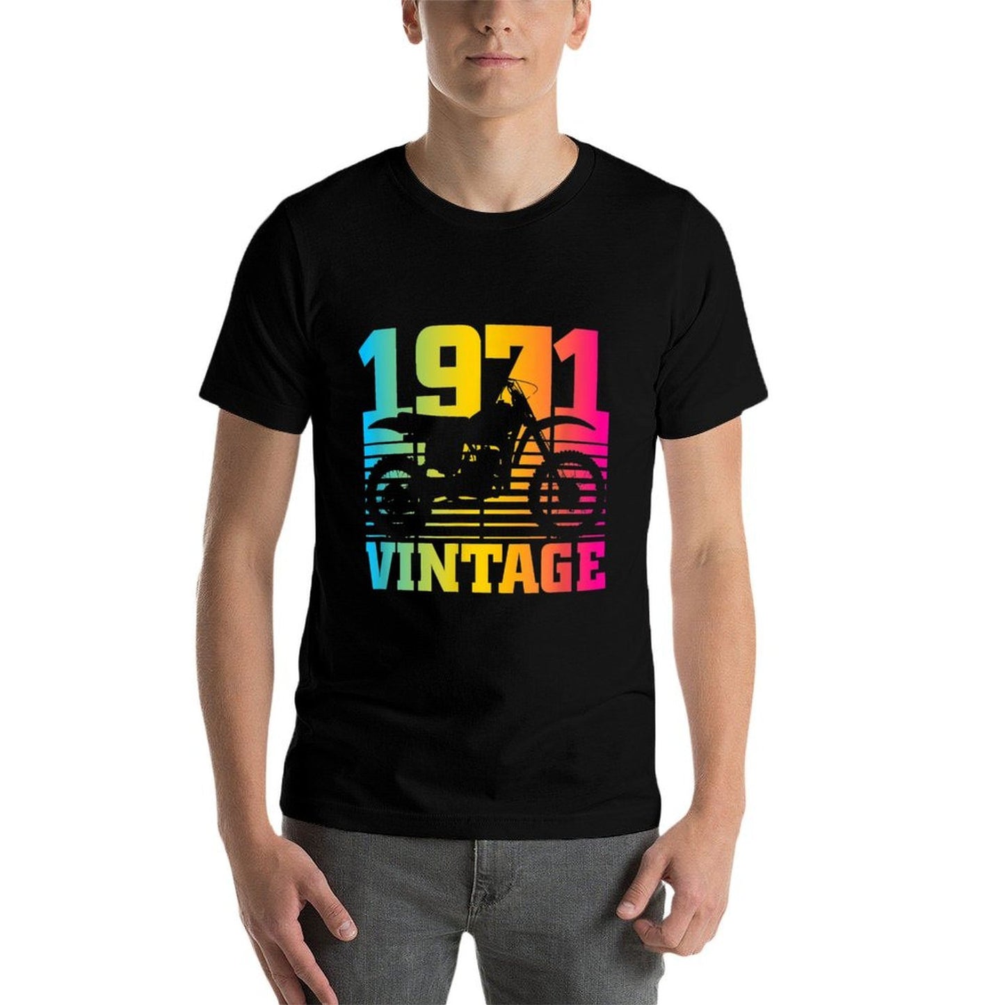 Vintage 1971 Retro Motocross Dirt Bike 50th Birthday Relaxed-fit T-Shirt