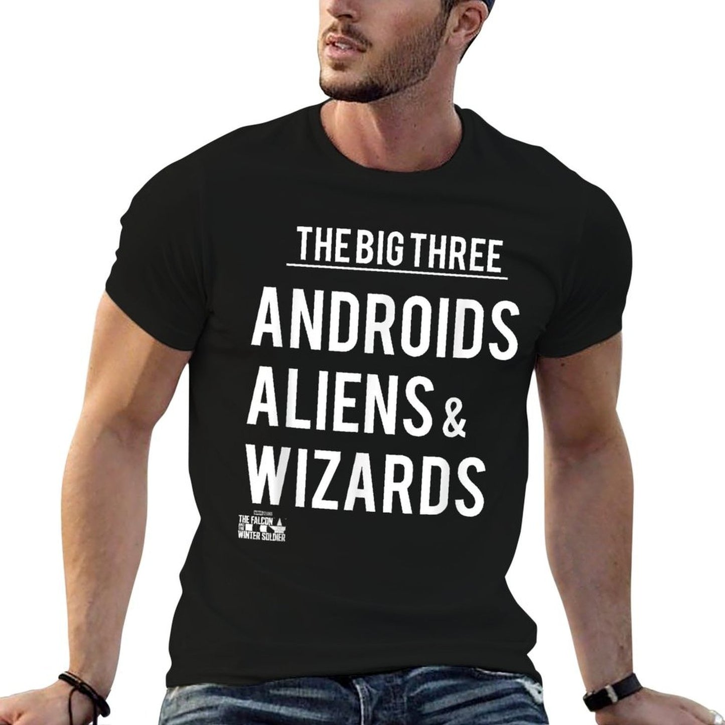 Marvel Falcon Winter Soldier Big 3 Androids Aliens Wizards Trendy Pattern T-Shirt