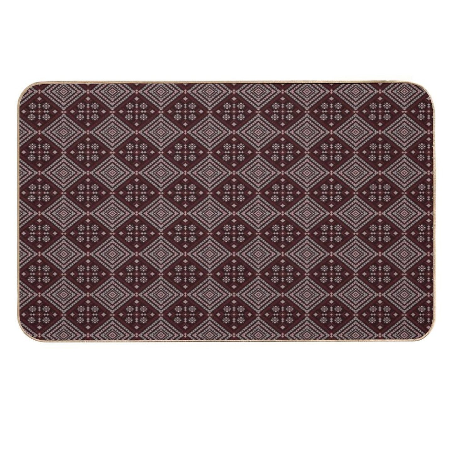 Ethnic Pattern Seamless Pixel Art for Fabric Toxin-Free Bath Mat