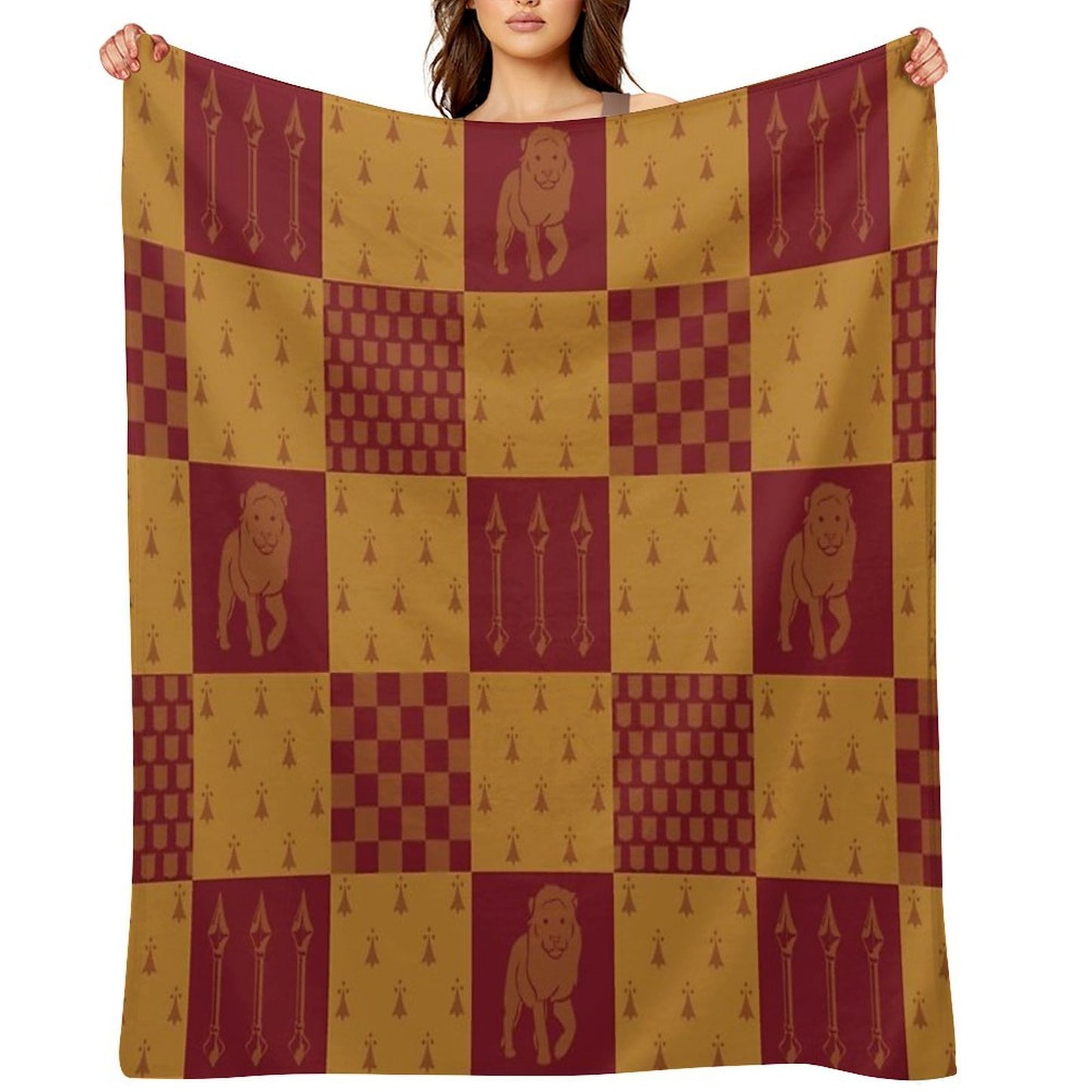 Lion House Pattern Compact Throw Blanket