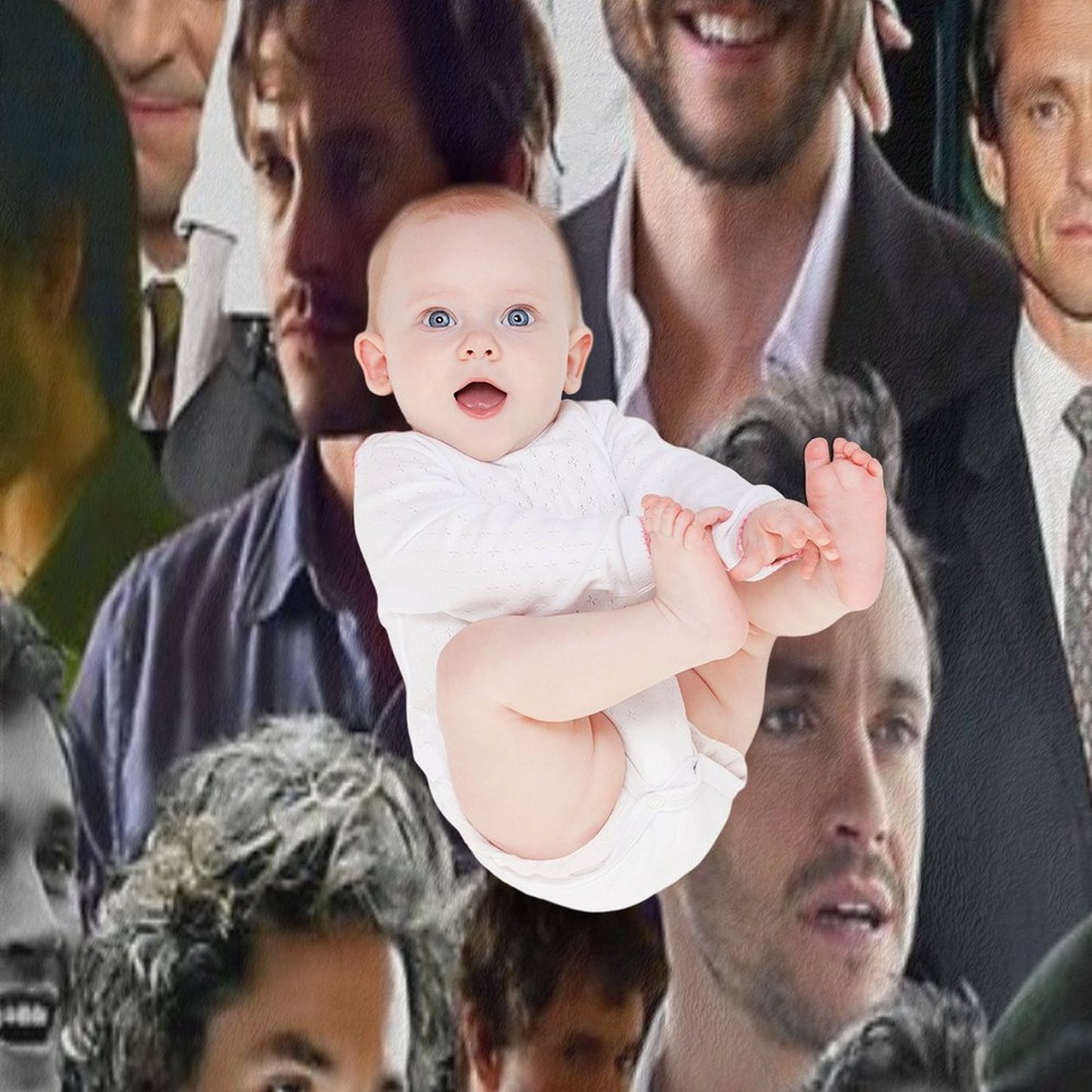 Hugh Dancy Photo Collage Velvety-soft Throw Blanket