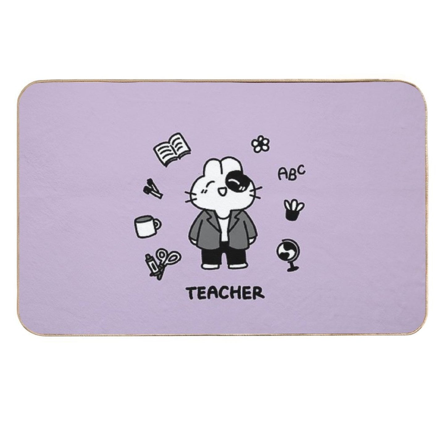 Teacher Bunny Rapid-Drying Bath Mat
