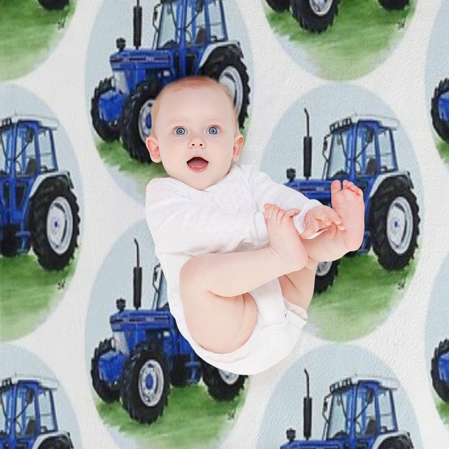 Blue Classic Tractor Gift-ready Throw Blanket