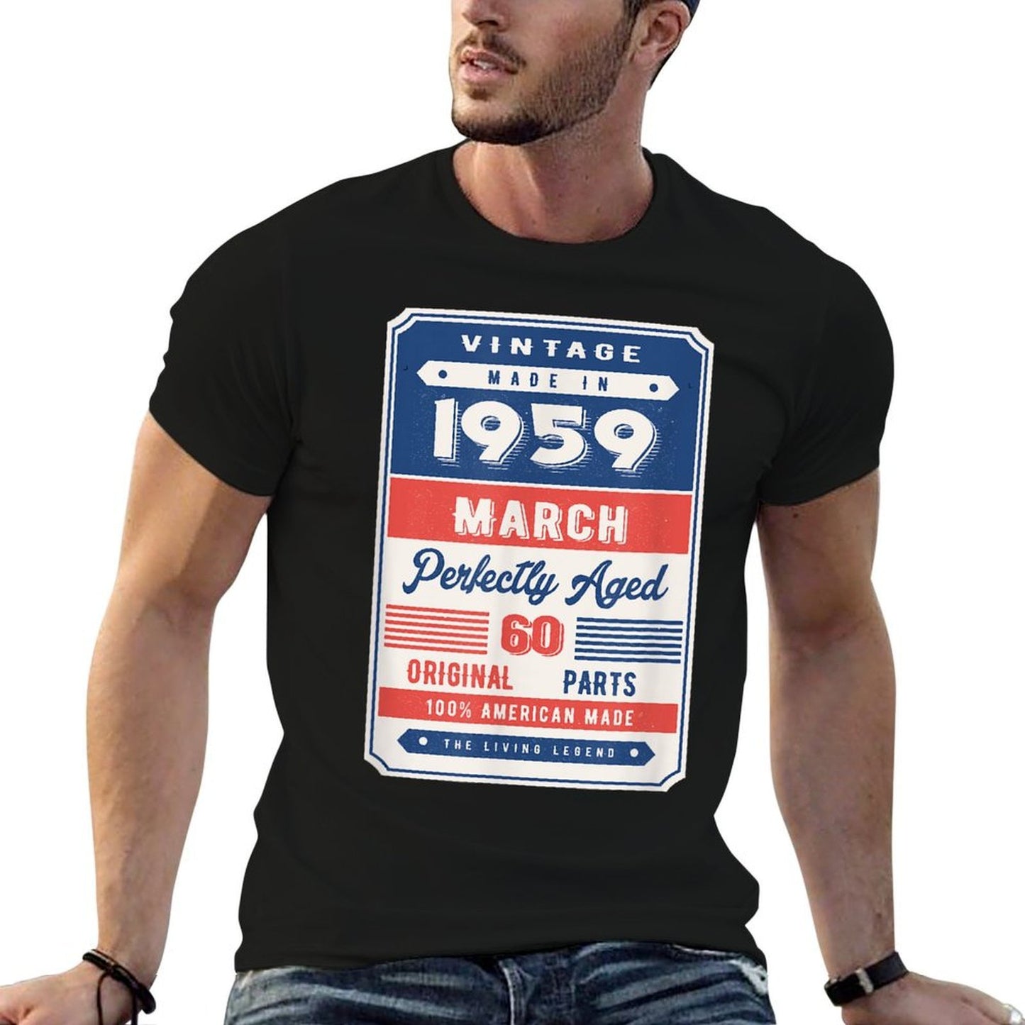 Vintage 60th Birthday 1959 Classic Born In March Moisture-wicking T-Shirt