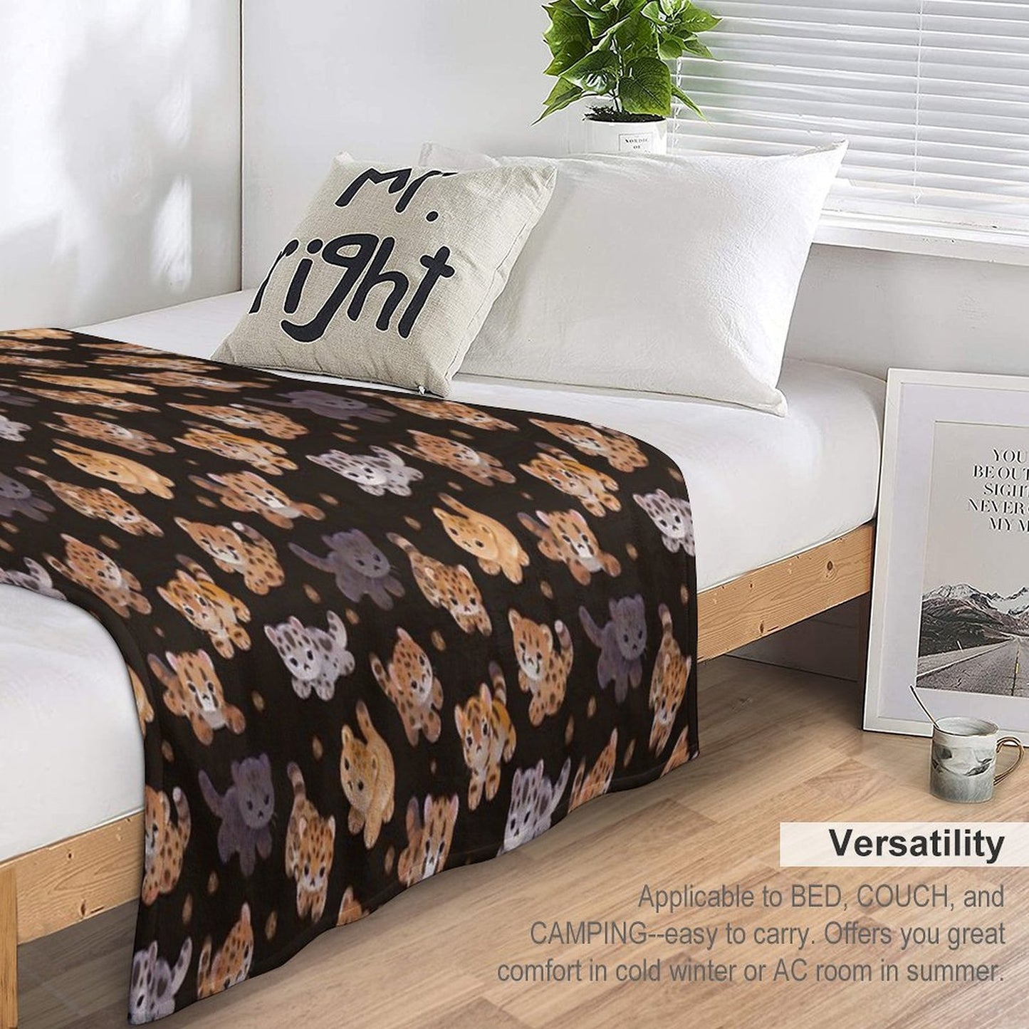 The Year of Big Cat Cubs - Dark All-season Throw Blanket
