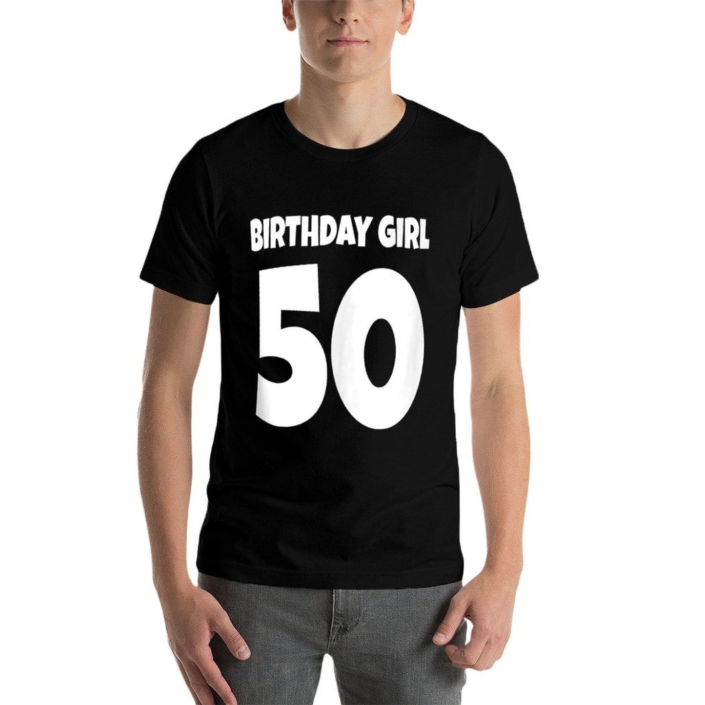 Birthday Girl 50 Womens 50th Birthday Party Oversized Silhouette T-Shirt