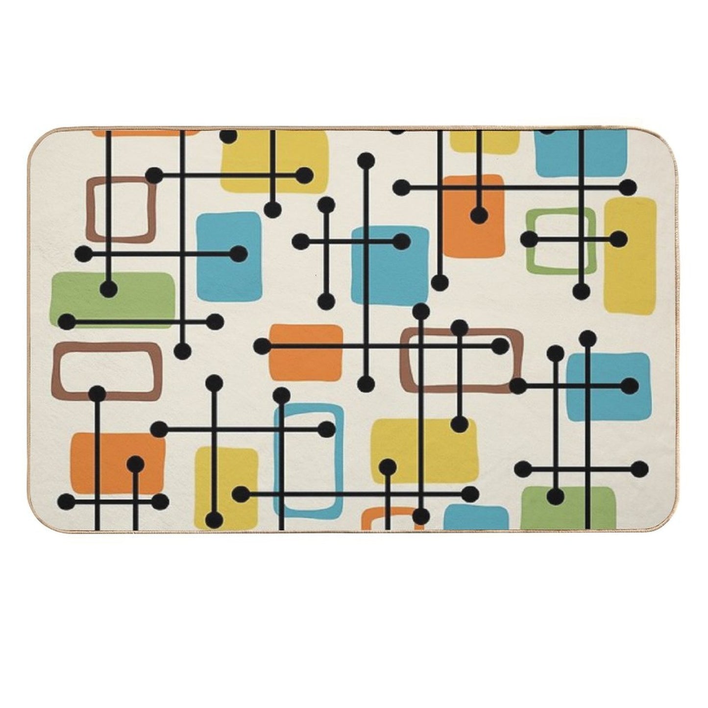 Mid Century Modern Abstract Art Durable Bath Mat