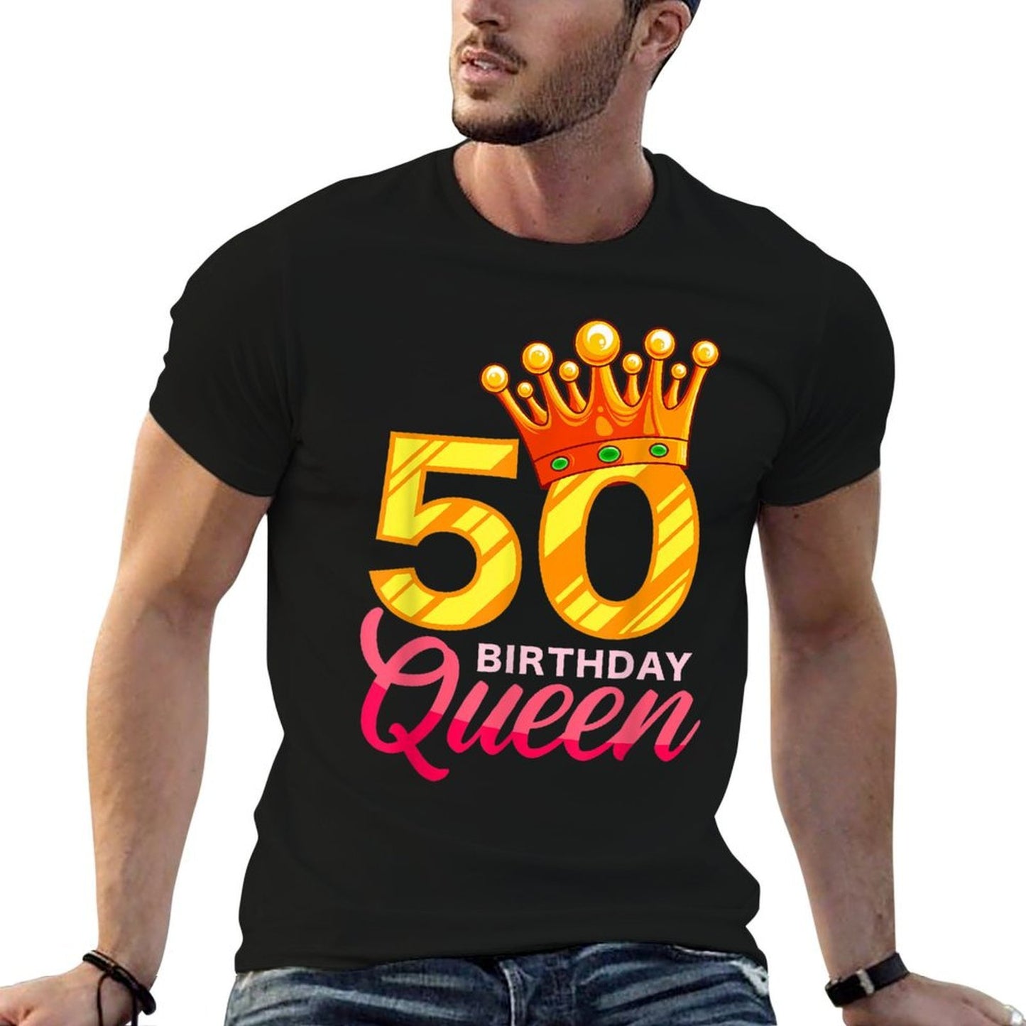 50th Birthday Birthday Queen Birthday Present High-quality Stitching T-Shirt