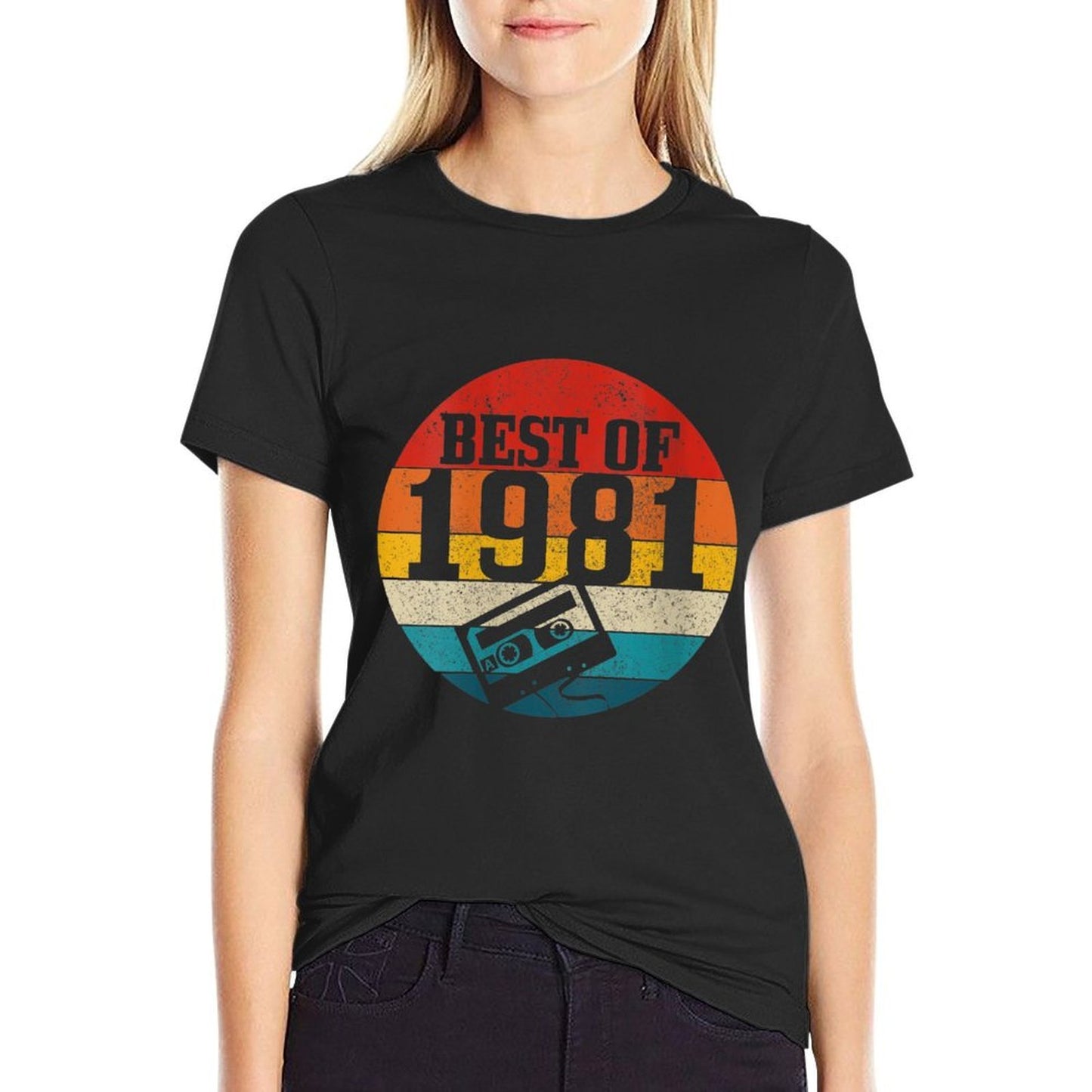 Womens Best Of 1981 40th Birthday Gift Vintage Cassette Tape Funny Odor-resistant T-Shirt