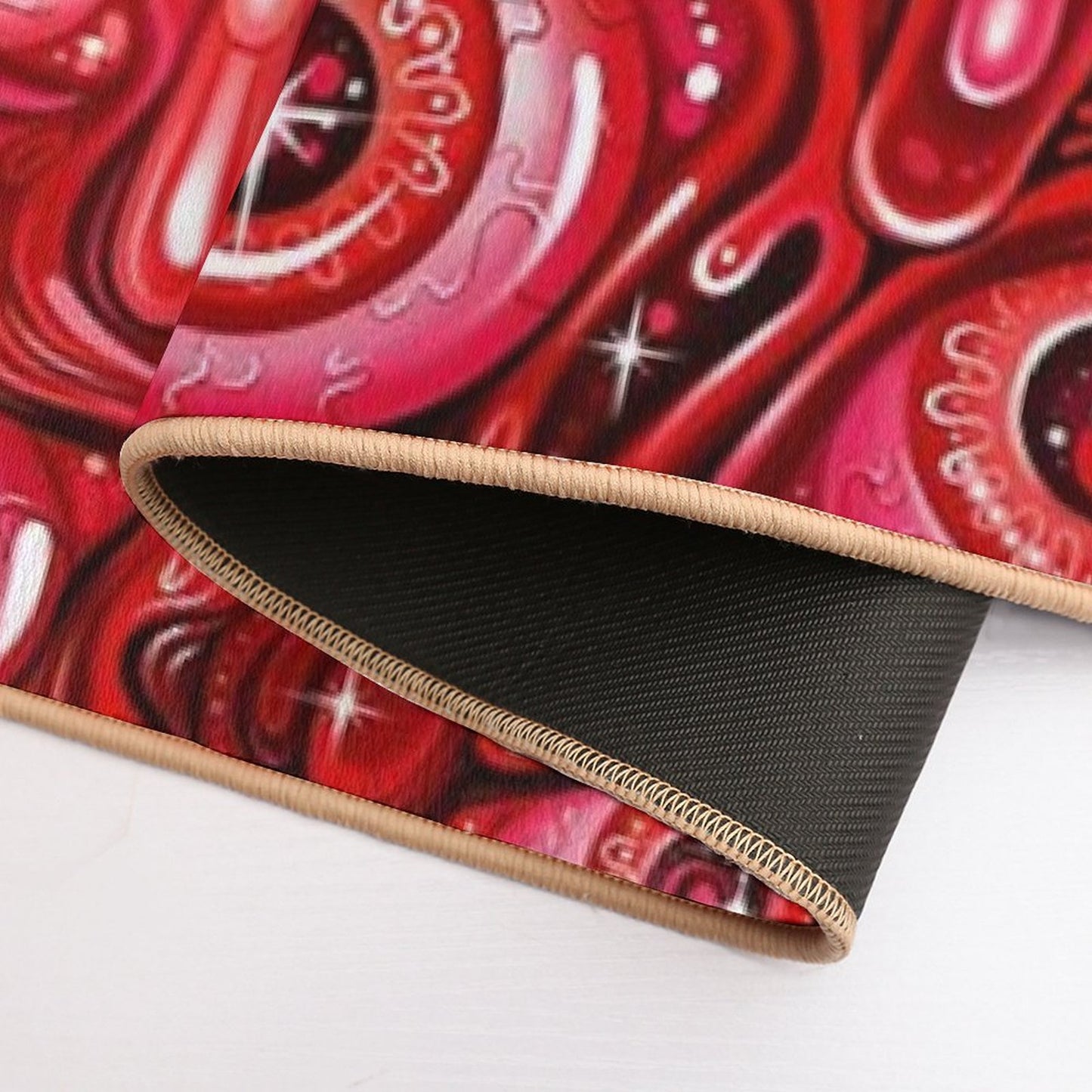 Red Eyeball Pattern Easy To Clean Bath Mat