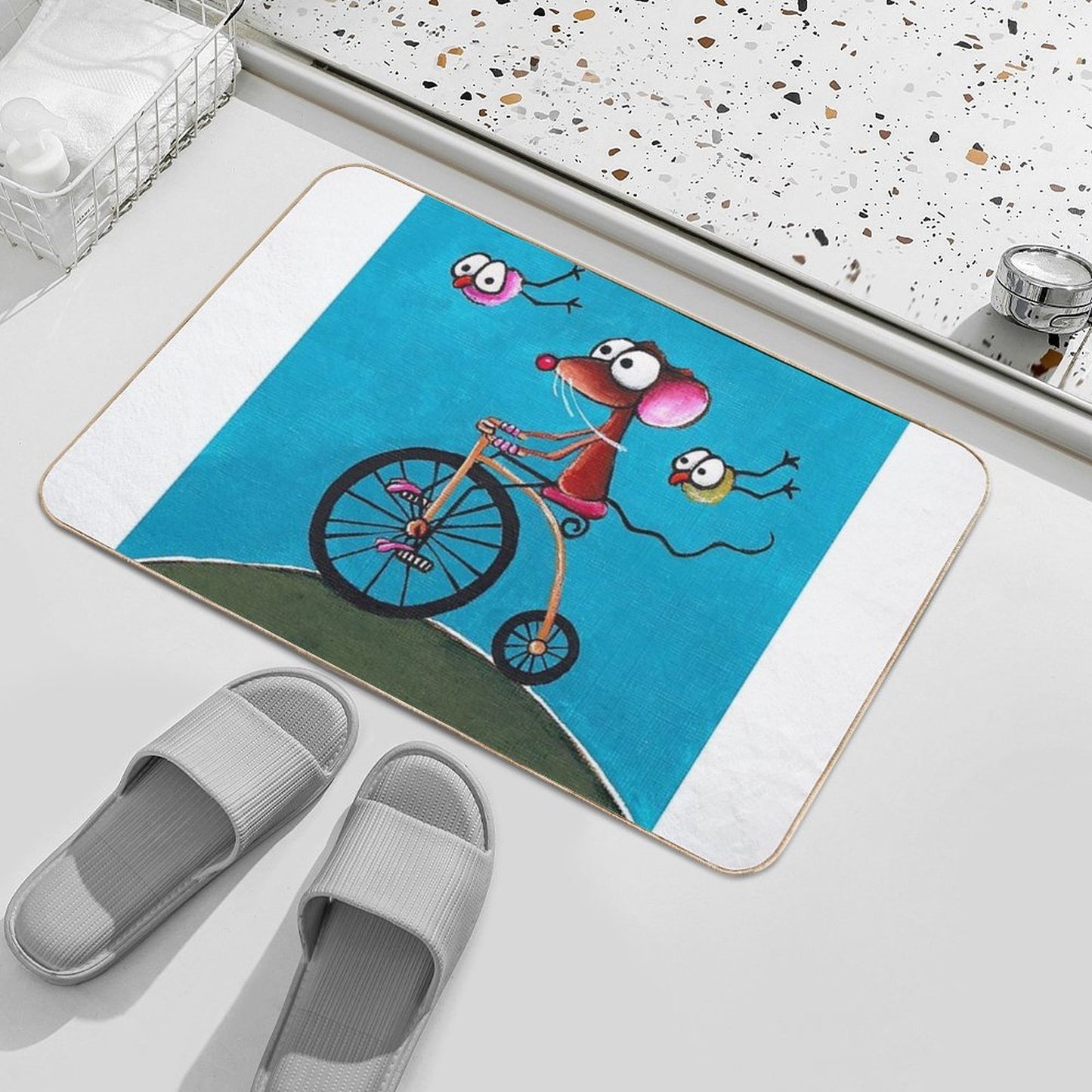 The Yellow Bike Long-Lasting Bath Mat