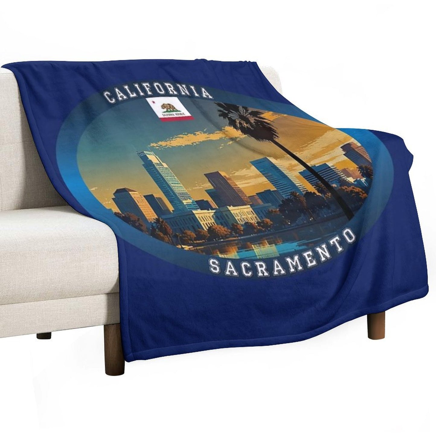 Sacramento California Travel Plush Throw Blanket
