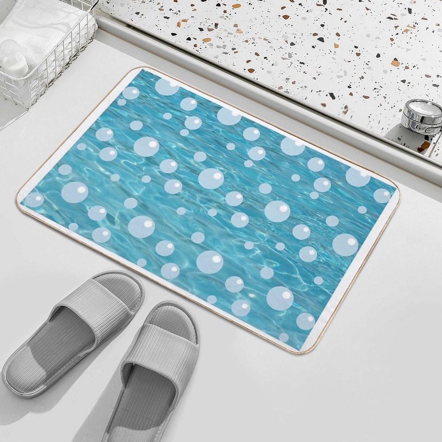Watery Scene Anti-Trip Bath Mat