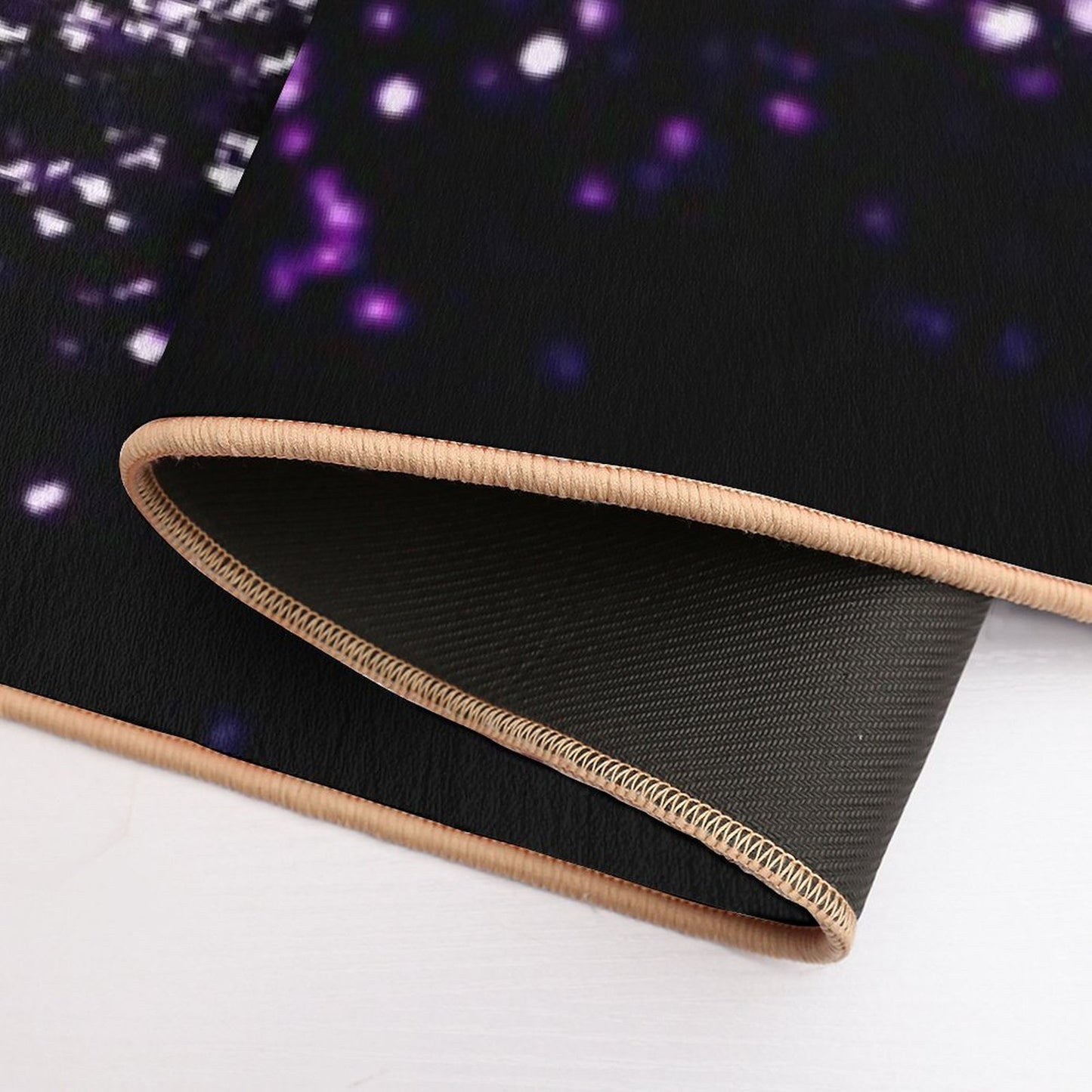 Dark Night Purple Black Silver Glam #1 (Photo of Glitter Only - Not Reflective) Eco-Friendly Bath Mat