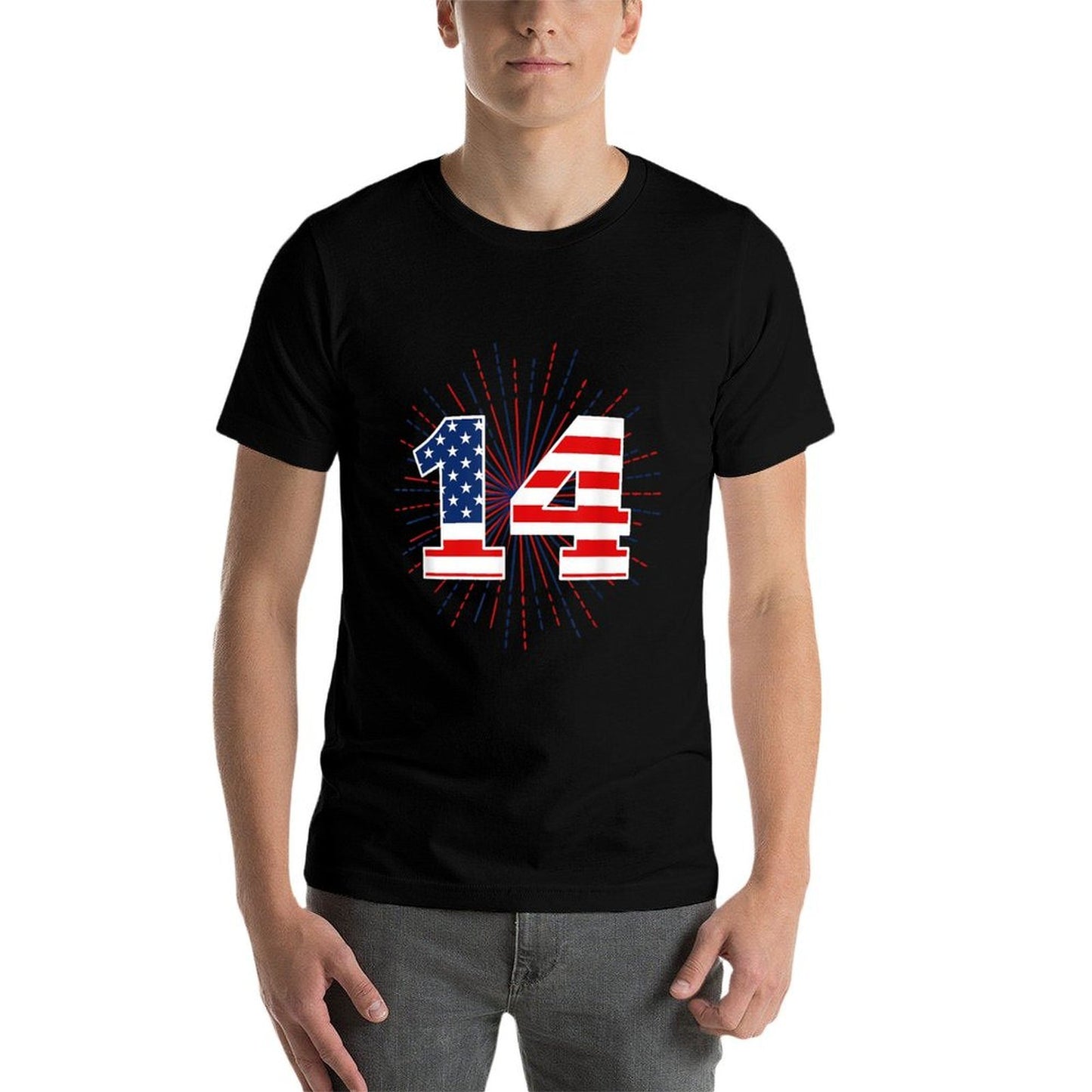 Patriotic American 14 Year Old Birthday Vintage-inspired T-Shirt