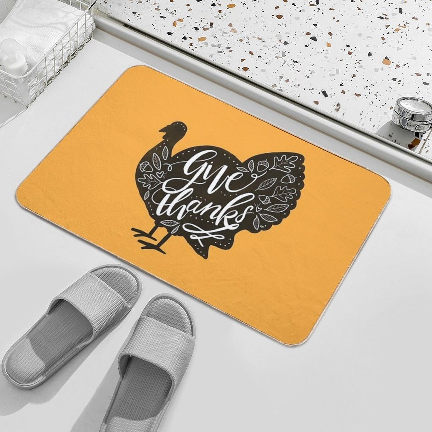 Give Thanks Turkey Versatile Bath Mat