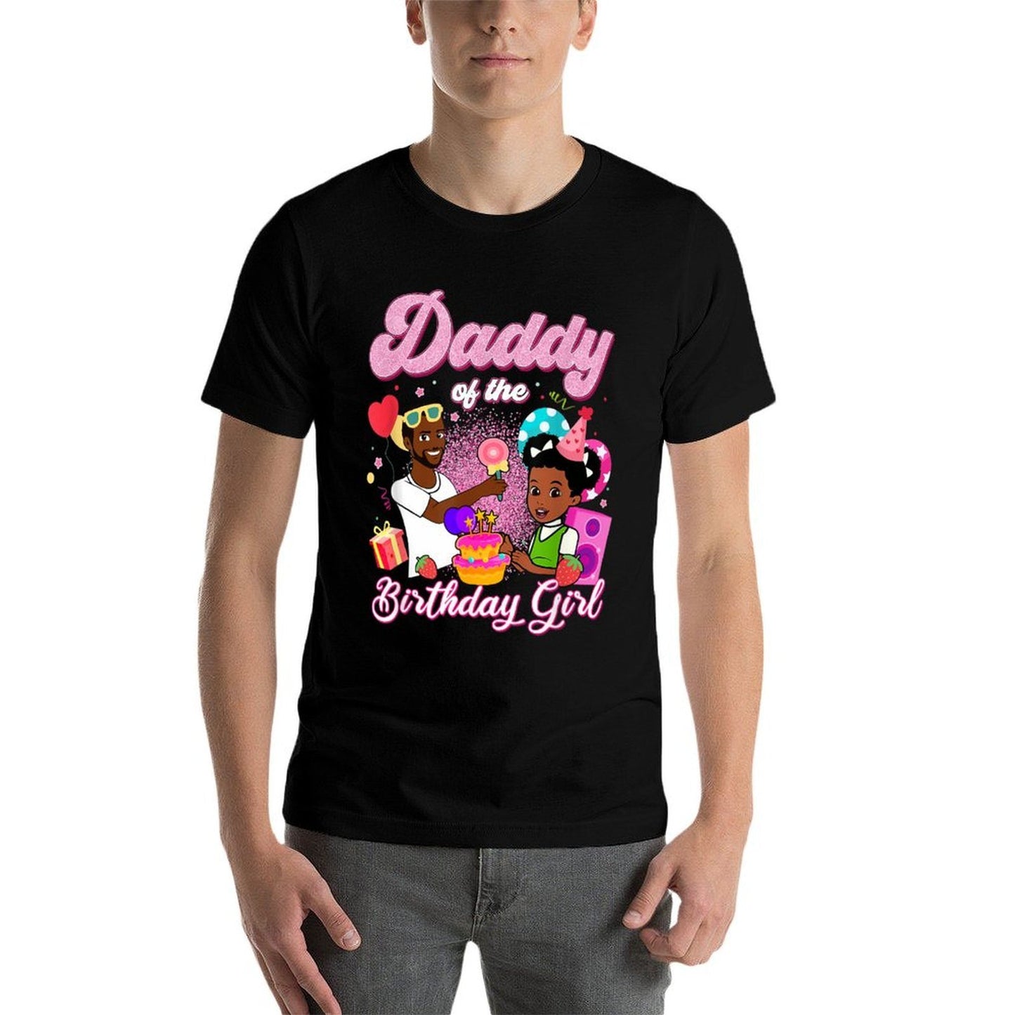 Daddy Of The Birthday Girl Gracie's Corner Birthday Party Rolled Sleeves T-Shirt