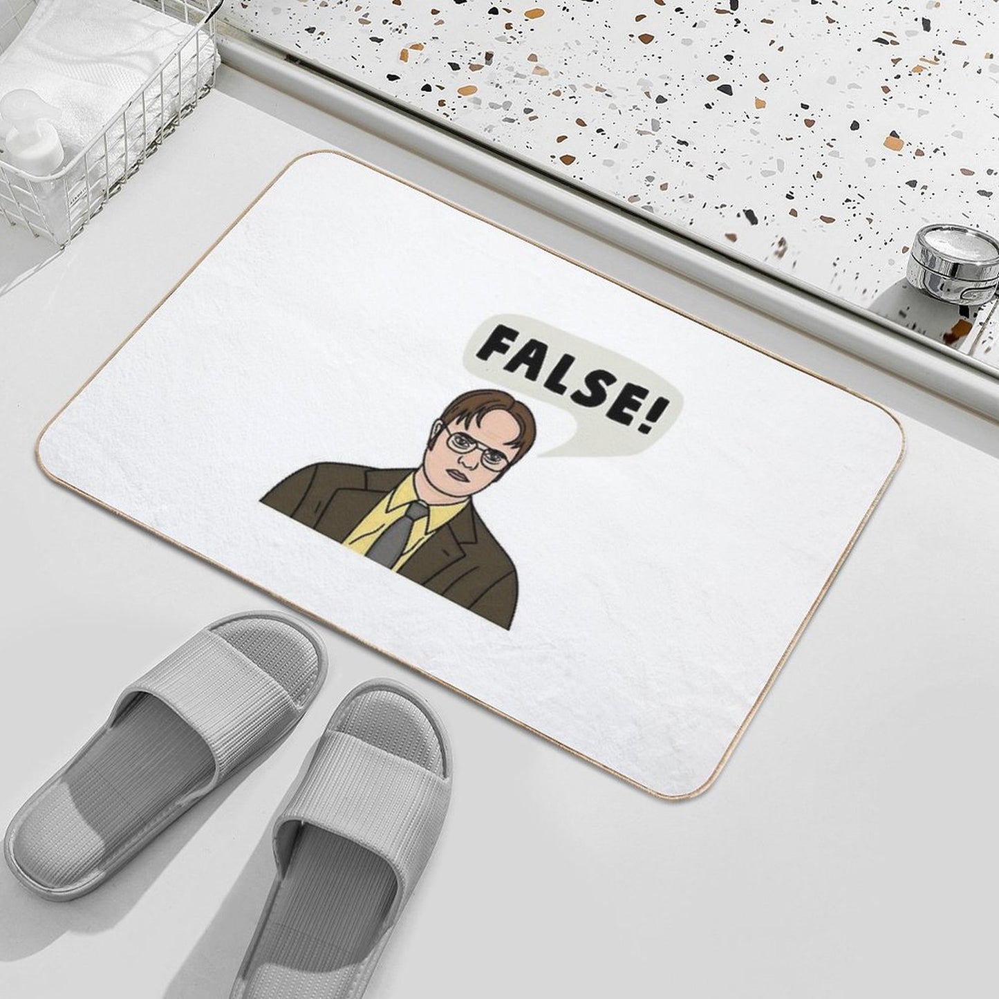 Dwight Schrute The Office False Quote Rapid-Drying Bath Mat