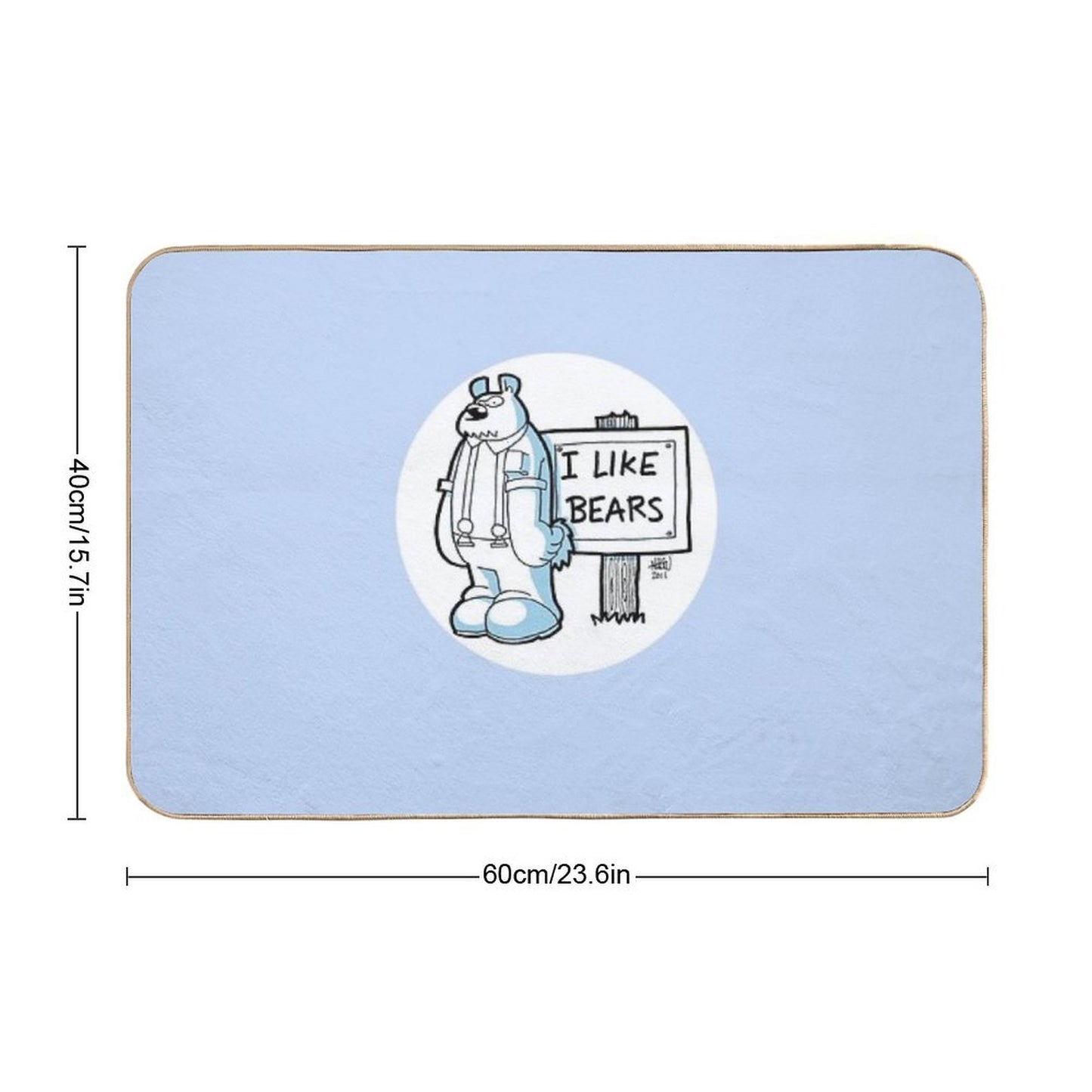 I Like Bears - White Dirt-Trapping Bath Mat