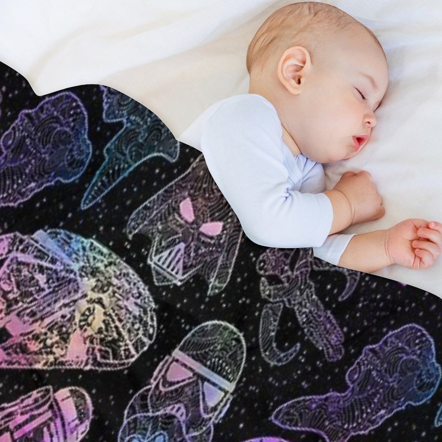 Space Wars Watercolor Mandalas Wrinkle-free Throw Blanket