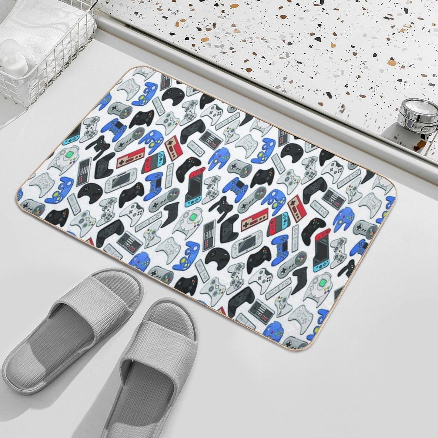 Video Game Controllers Repositionable Bath Mat