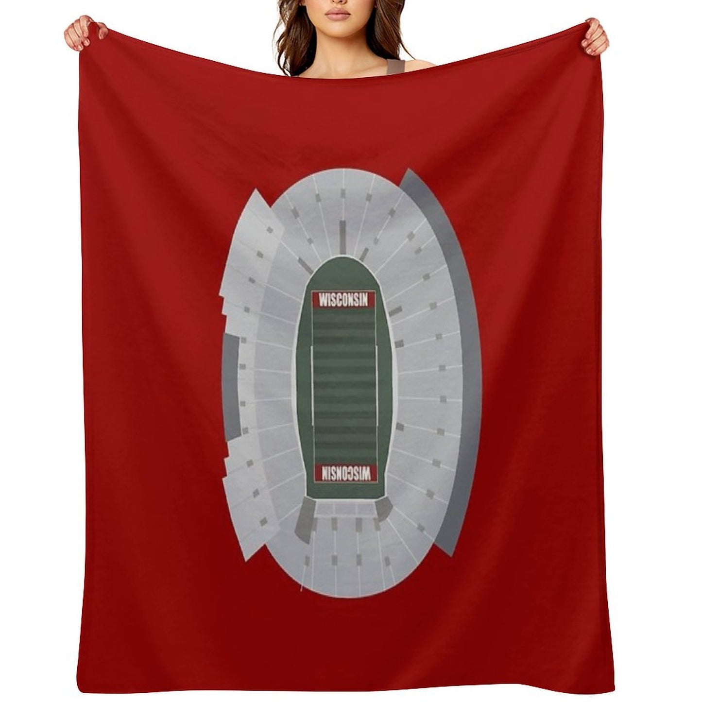 Camp Randall Stadium, University of Wisconsin, Badgers Football Comfort Throw Blanket