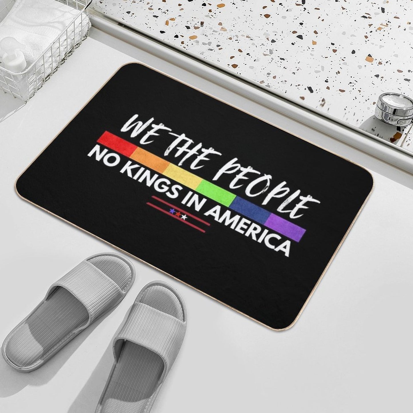 No Kings In America We The People Democracy Flag Political Versatile Bath Mat