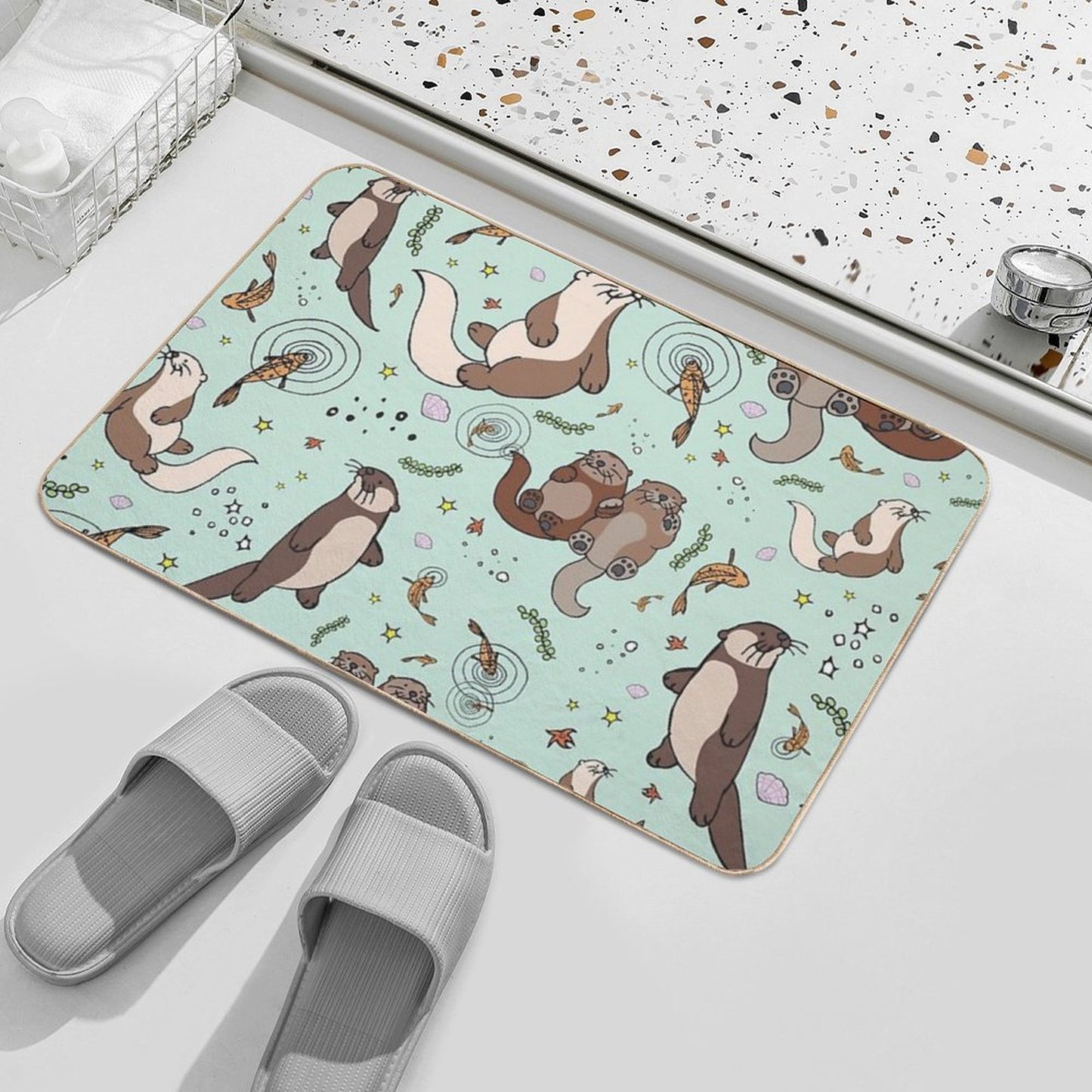 Sea Otters High-Traffic Bath Mat