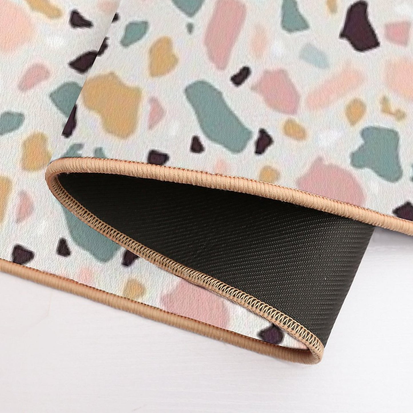 Pink Pastel Terrazzo Repositionable Bath Mat