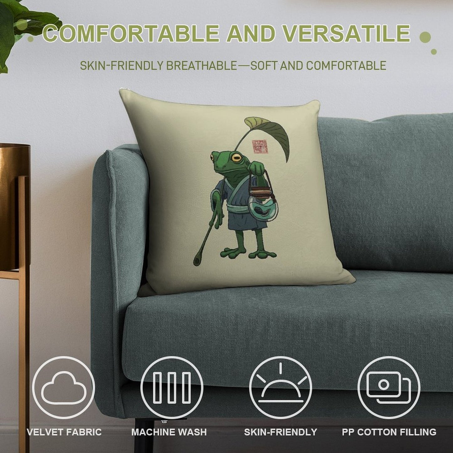 A Frog And His Son Soft Shrink-Resistant Throw Pillow