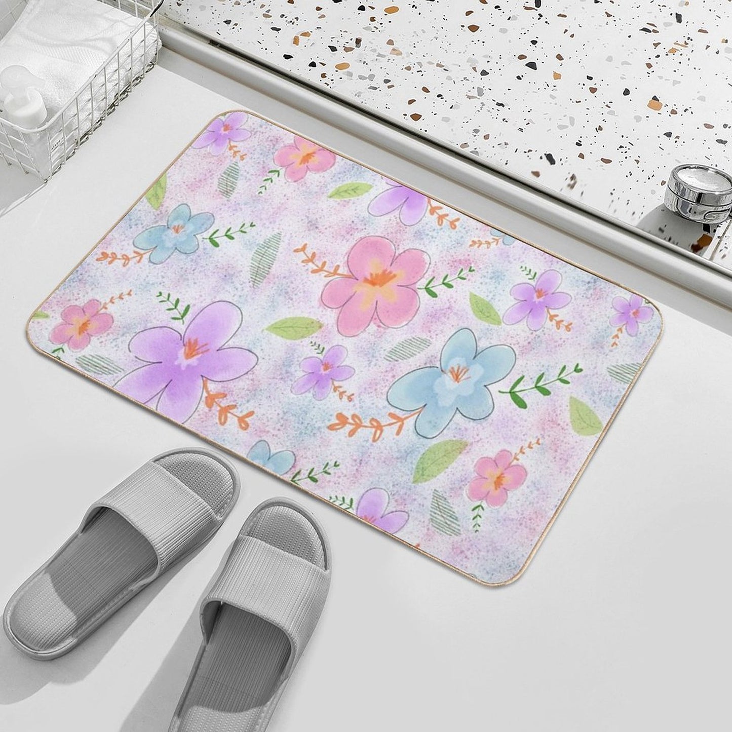 Sweet Floral. Stain-Proof Bath Mat