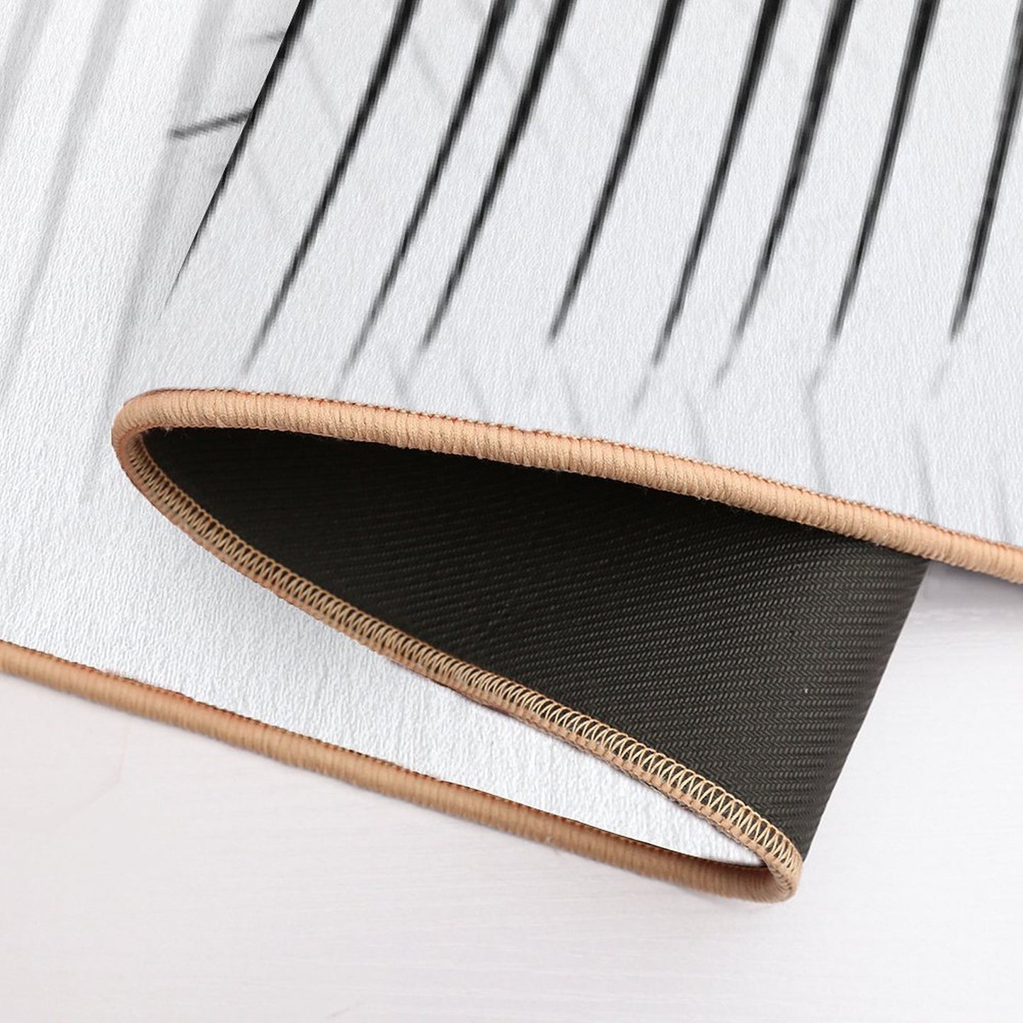 Palm Leaf Synchronicity - Bw Repositionable Bath Mat