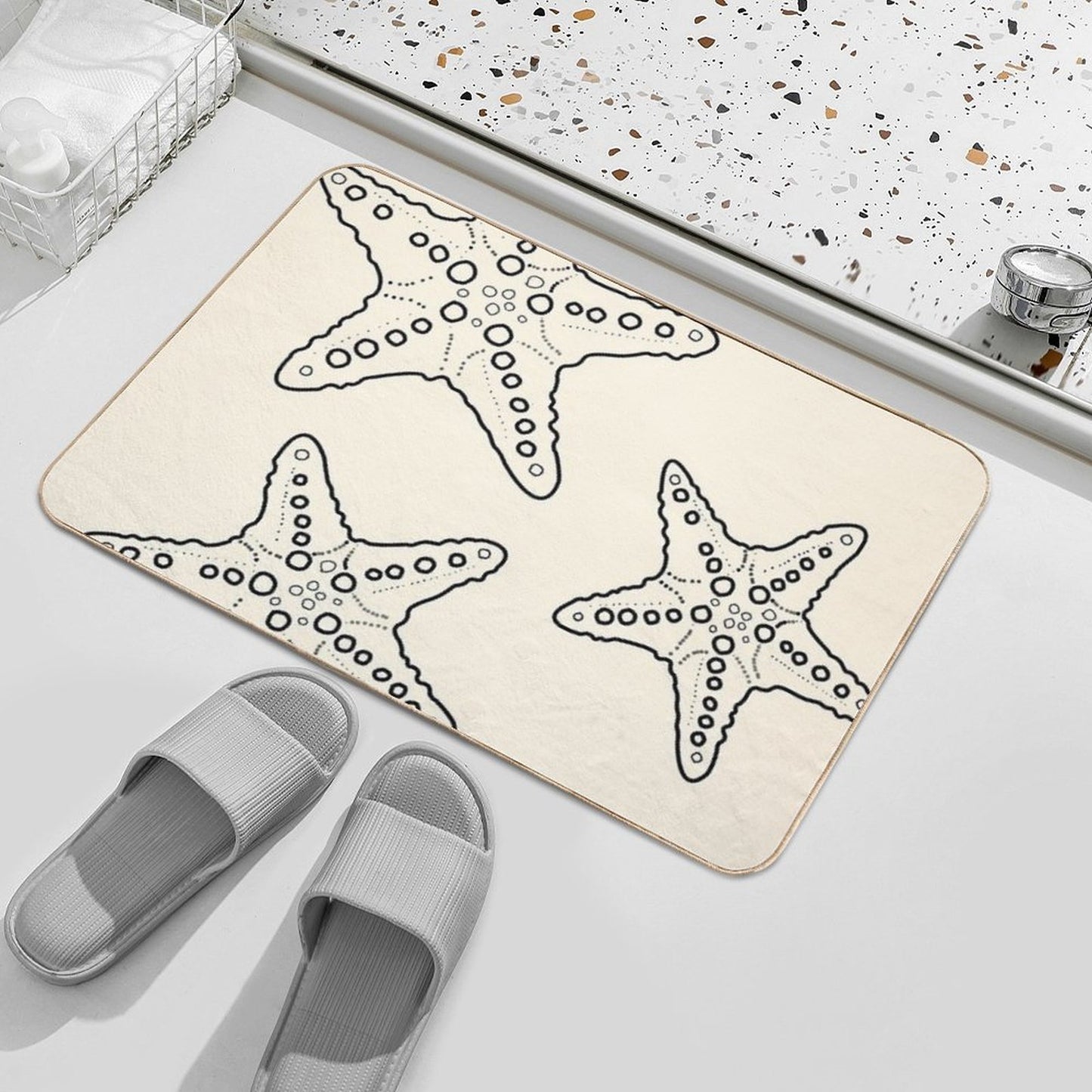 Starfish Bunch Blacksand Dirt-Trapping Bath Mat
