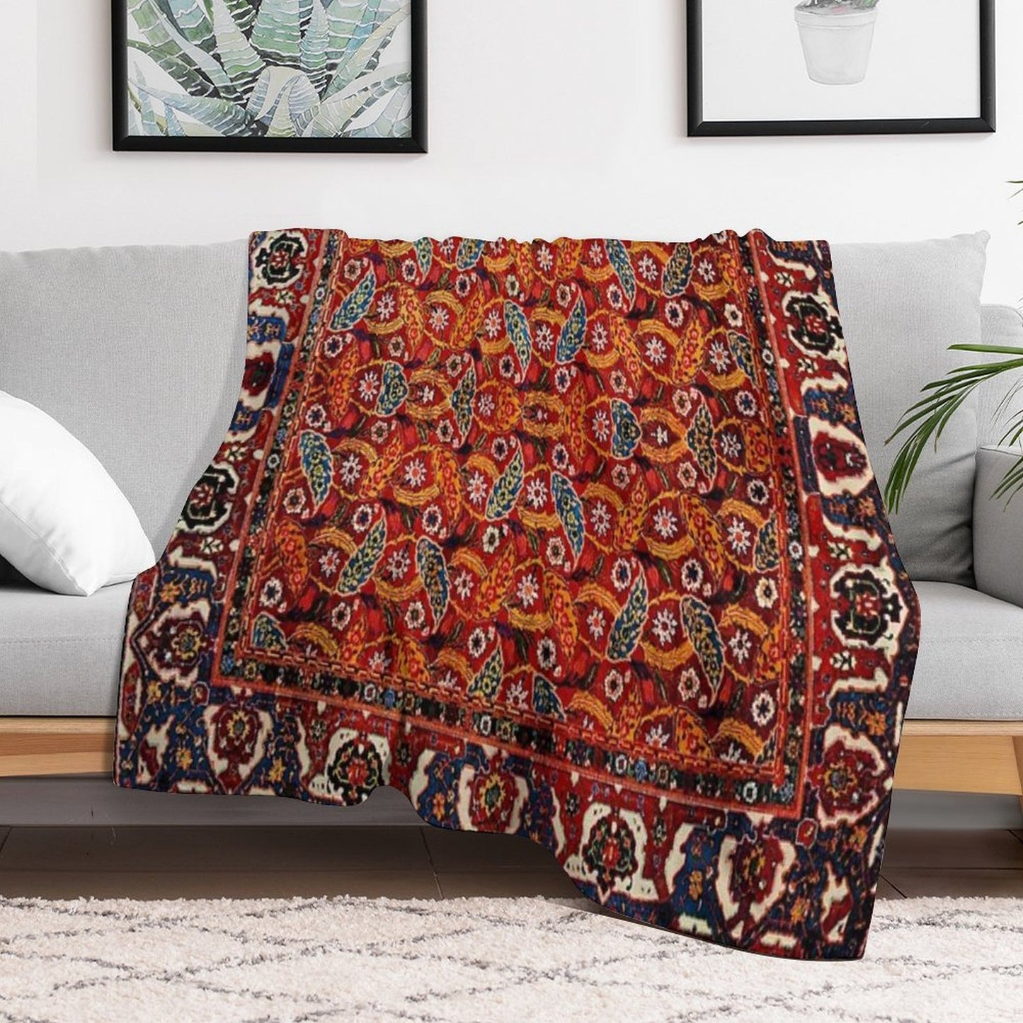 Carpet Pattern in Paisley Boho Multi-functional Throw Blanket