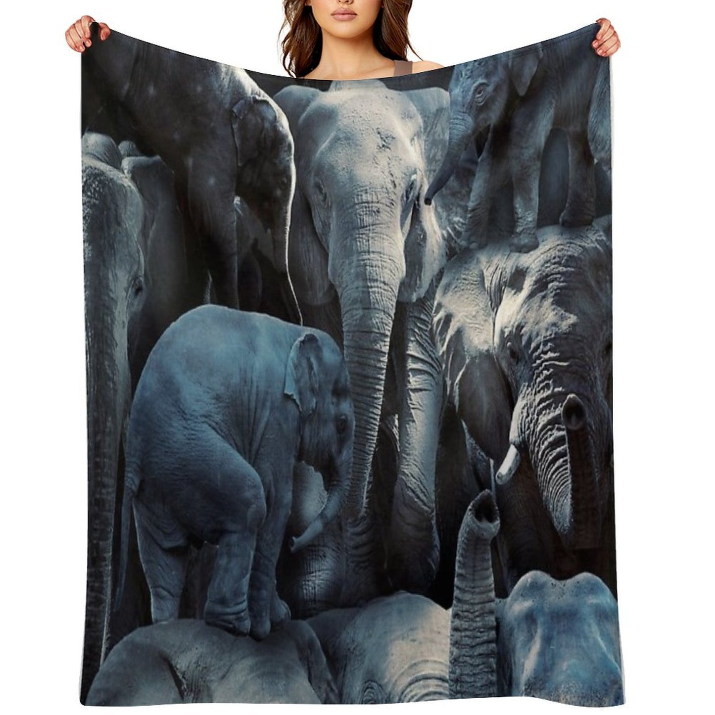 Elephants Plush Throw Blanket