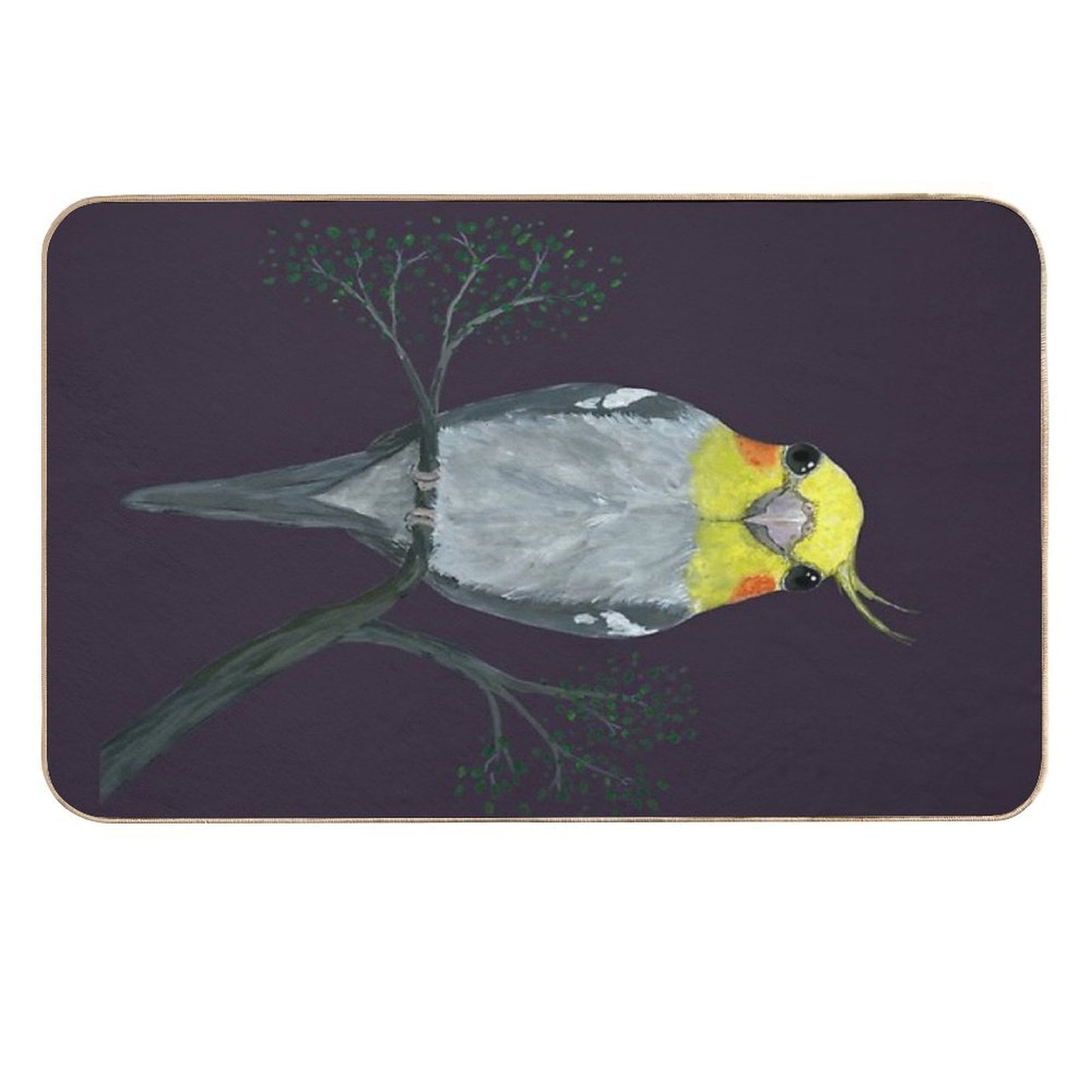 A Portrait of A Cockatiel Stain-Proof Bath Mat