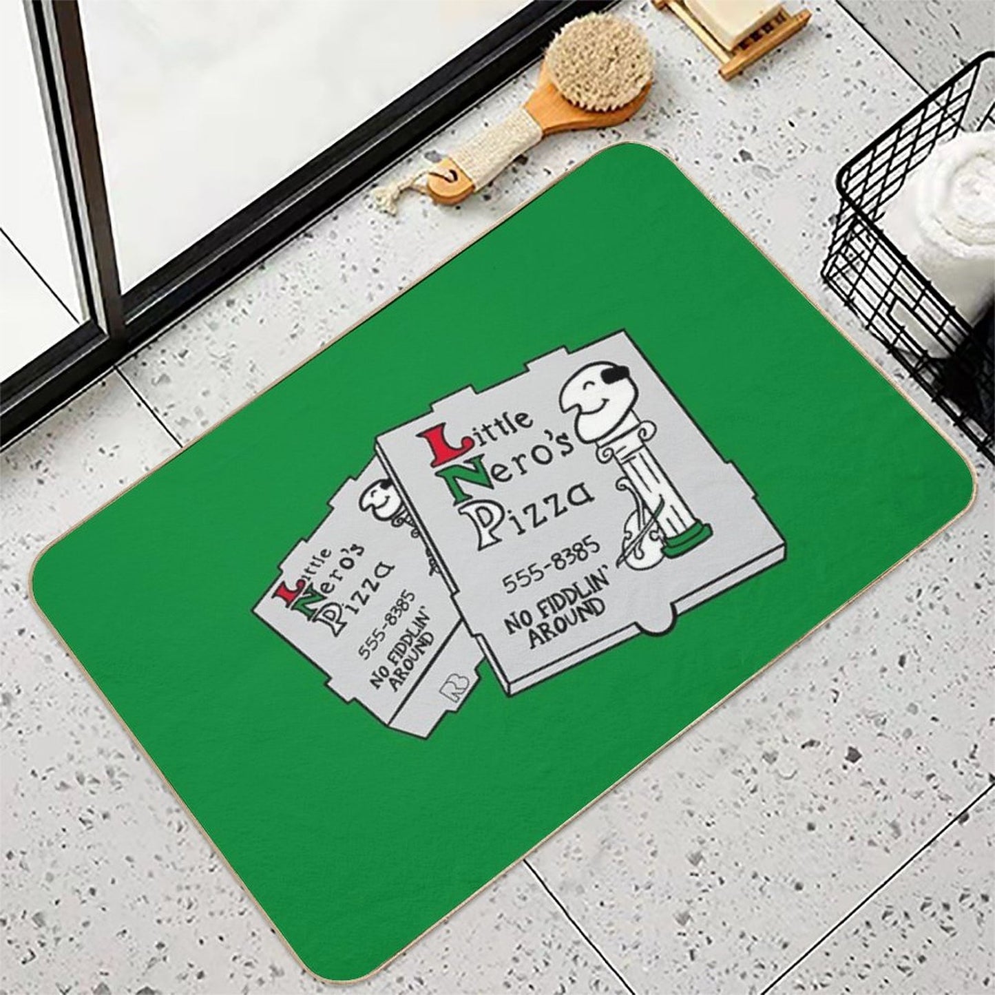 Little Nero's Pizza Slip-Resistant Bath Mat
