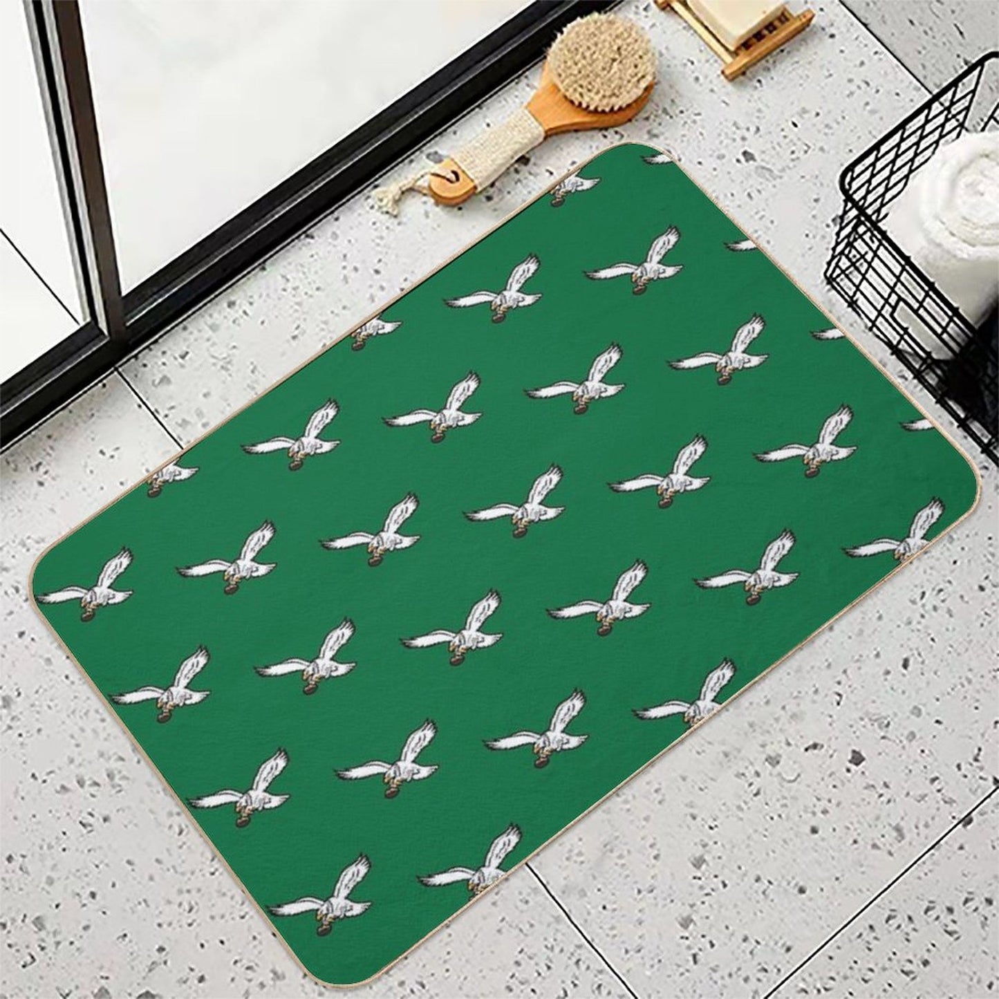Eagles Retro Logo Kelly Green Slip-Resistant Bath Mat