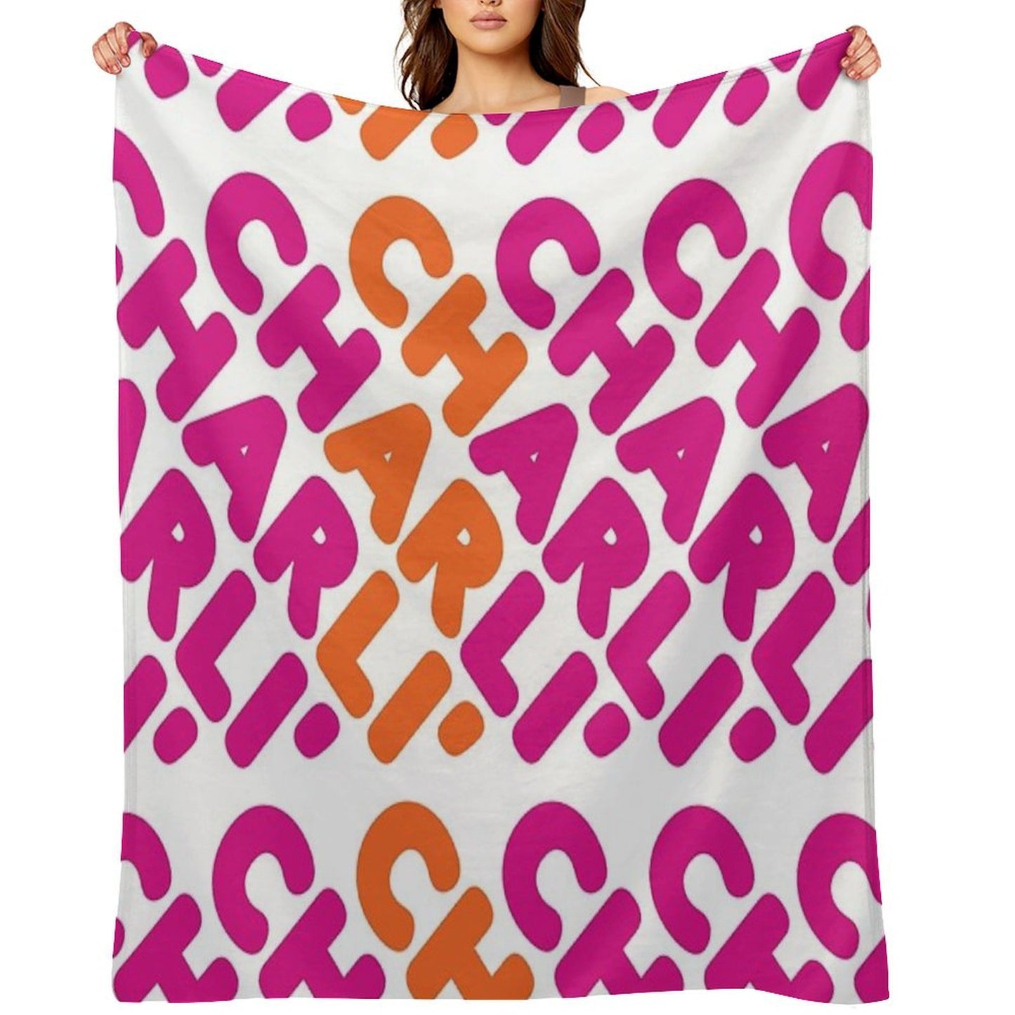 Charli' Dunkin' Pattern Easy Care Throw Blanket