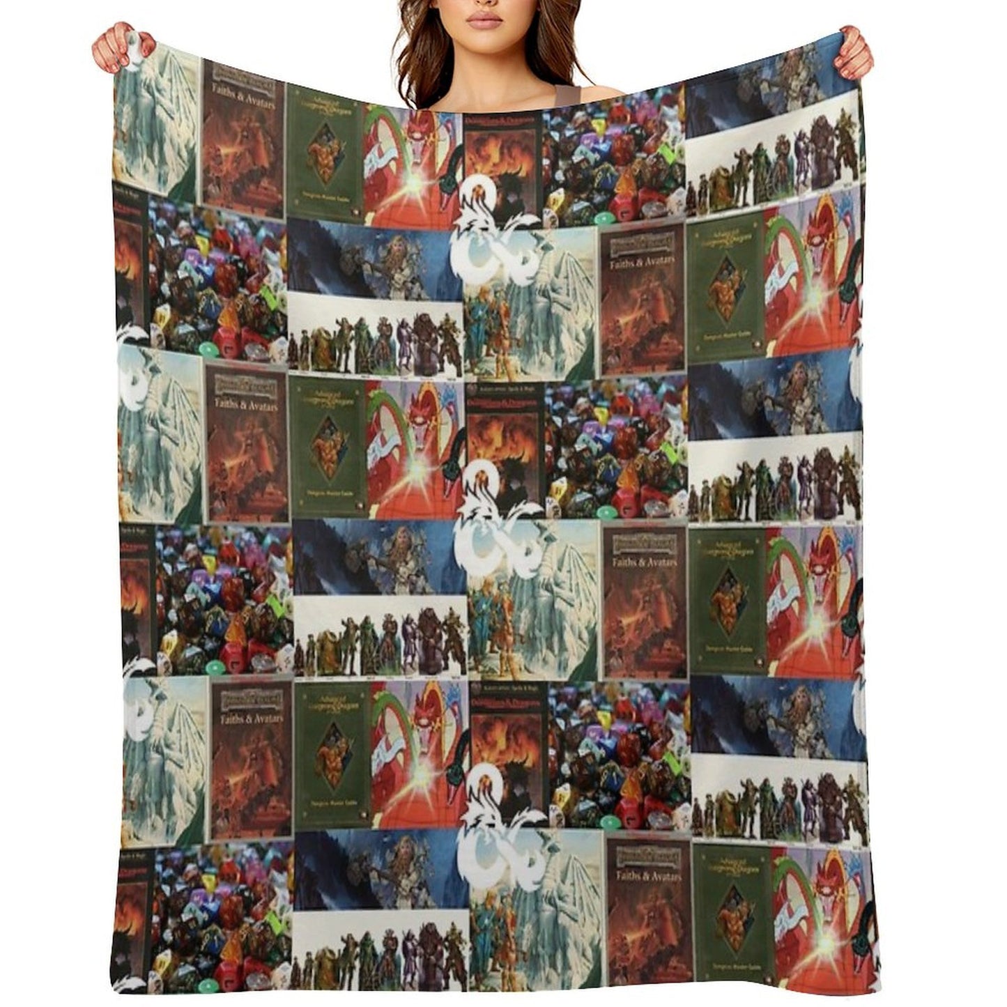 D&D Collage Sustainable Throw Blanket