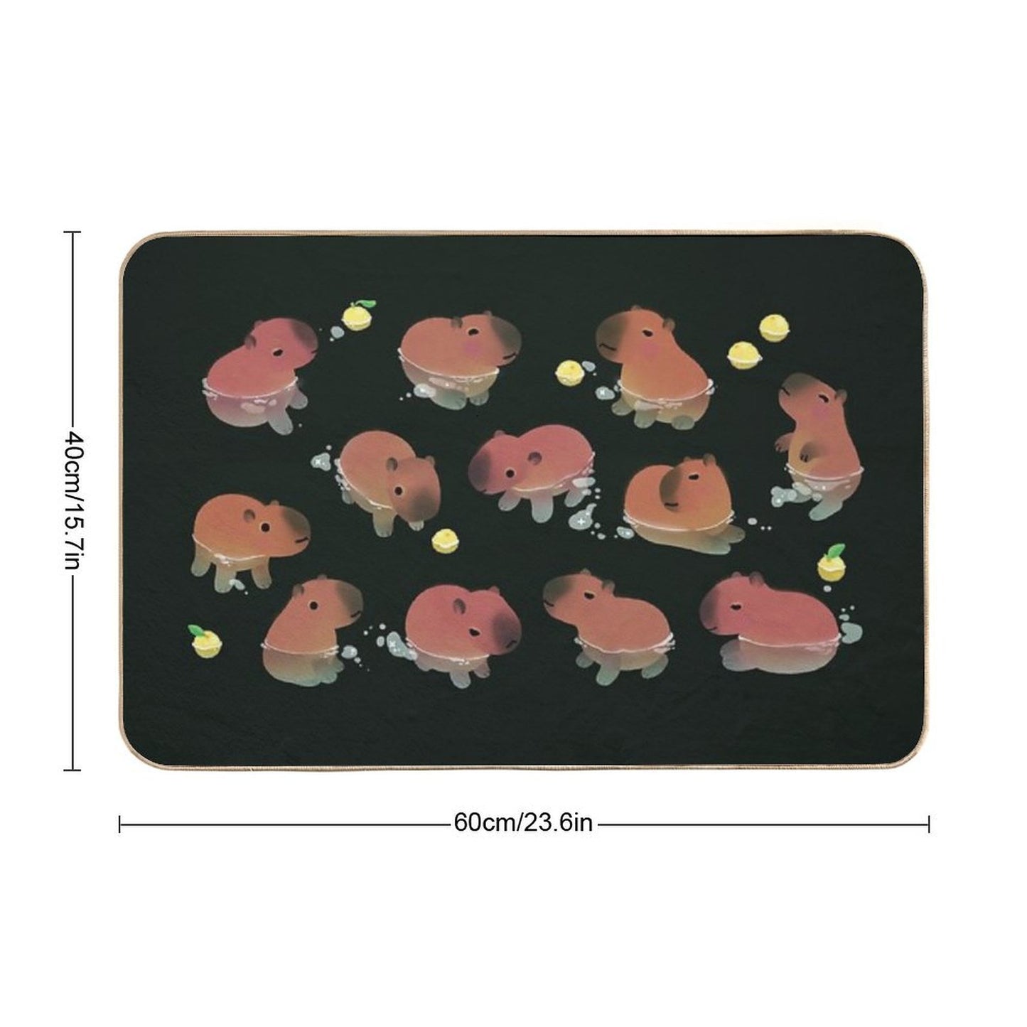 Capybath Time - Dark Absorbent Bath Mat