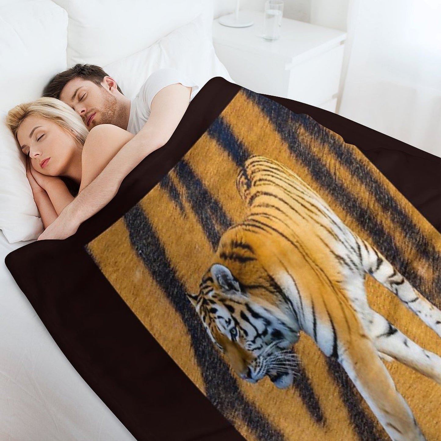 Copy of Copy of Copy of Copy of TIGER IN BEAUTIFUL COLORS. Wrinkle-free Throw Blanket