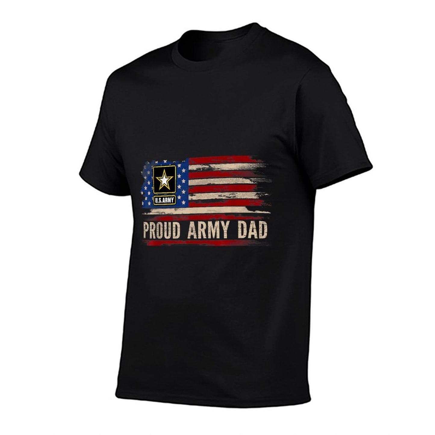 Vintage Proud Army Dad American Veteran Gift Summer-ready Fabric T-Shirt