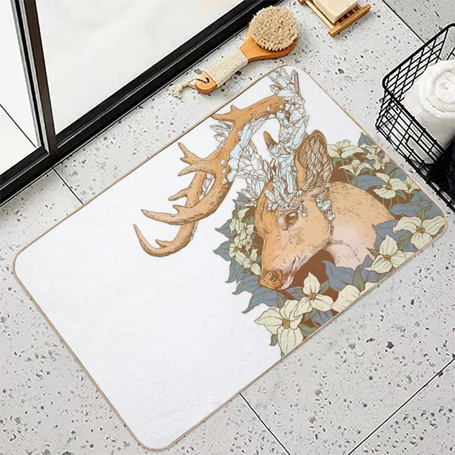 Non-typical Blue Quartz Buck Non-Slip Bath Mat