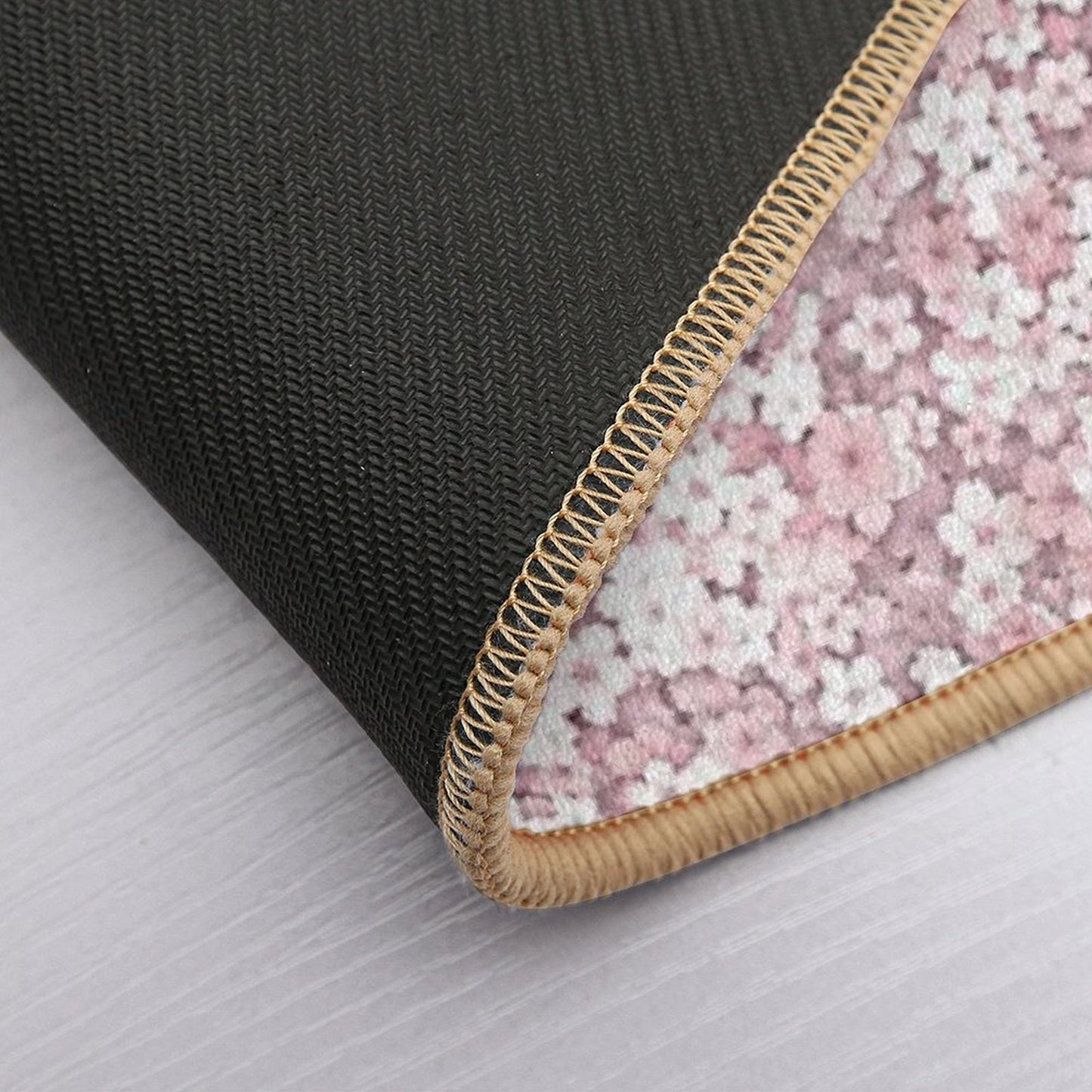 Falling White Sakura Cherry Blossom Toxin-Free Bath Mat