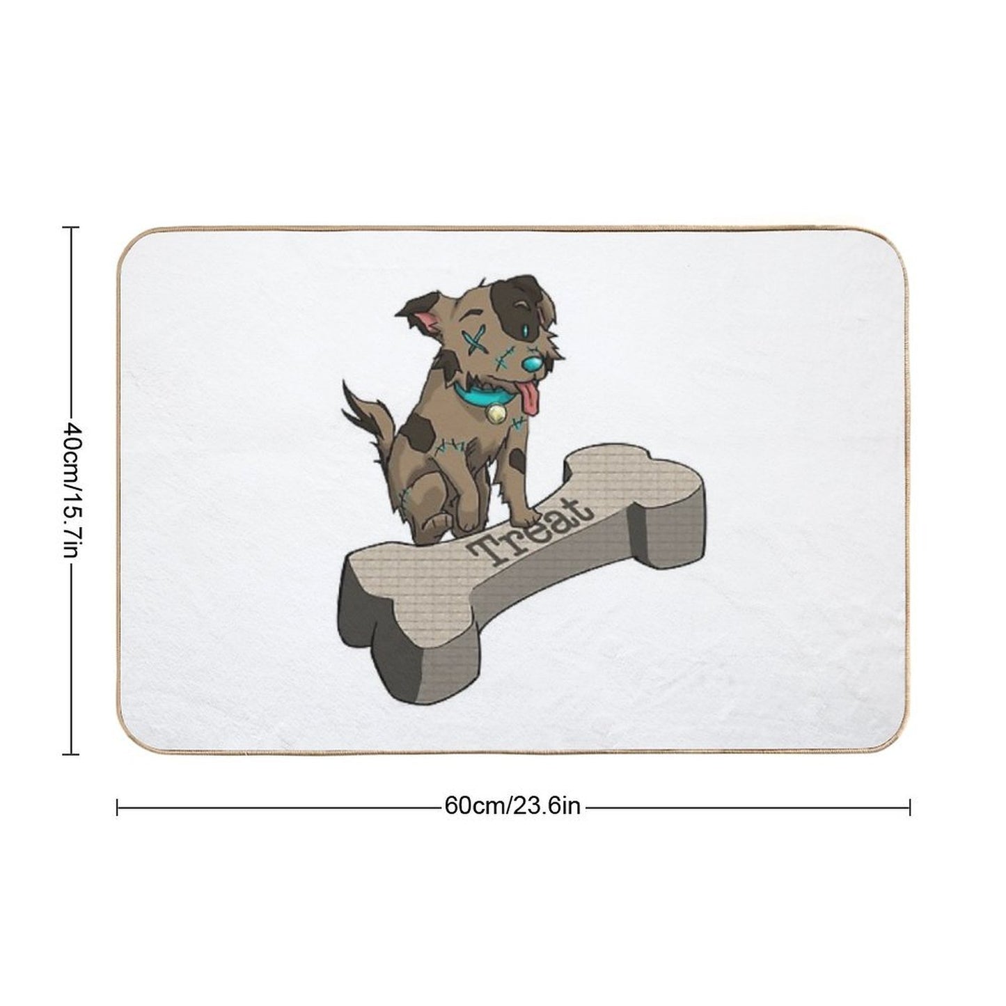 Voodoo Dog with Bone Durable Bath Mat