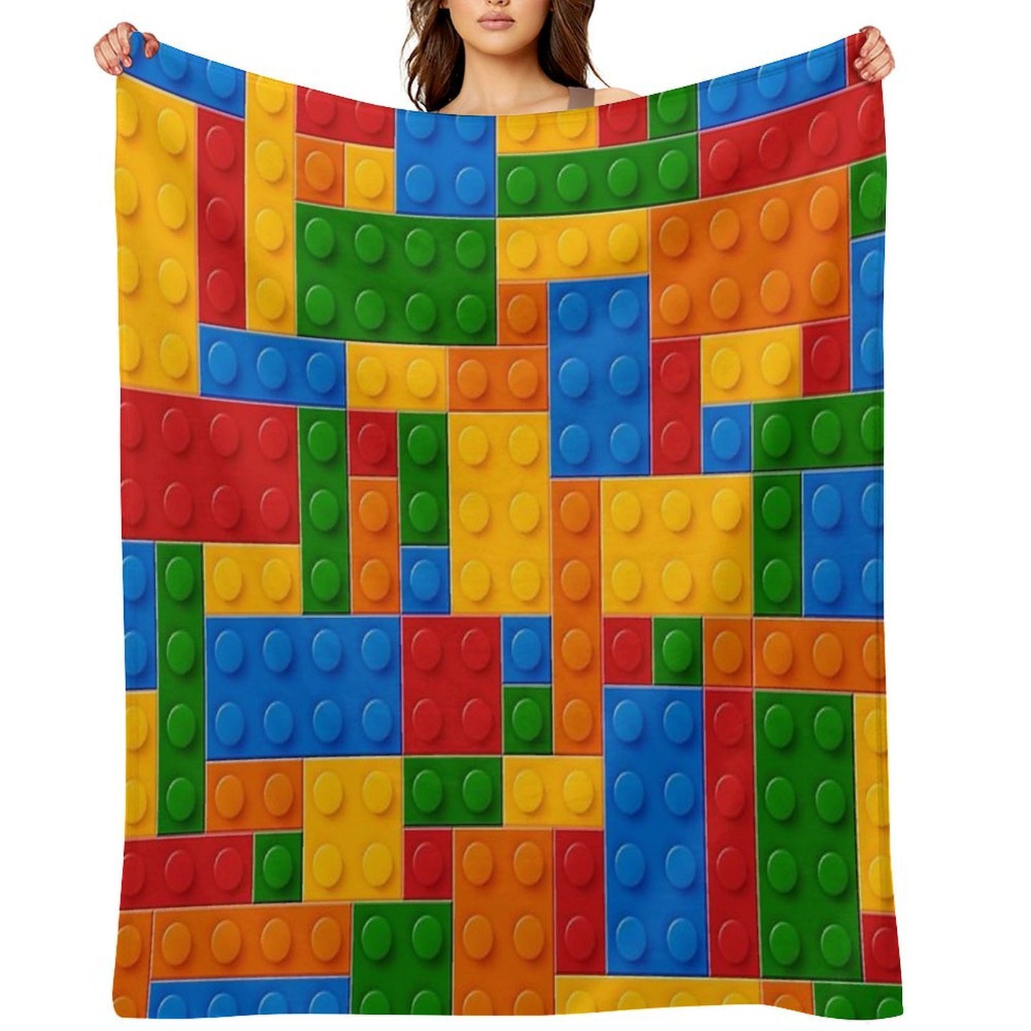 Plastic Building Blocks Toy Anti-pilling Throw Blanket