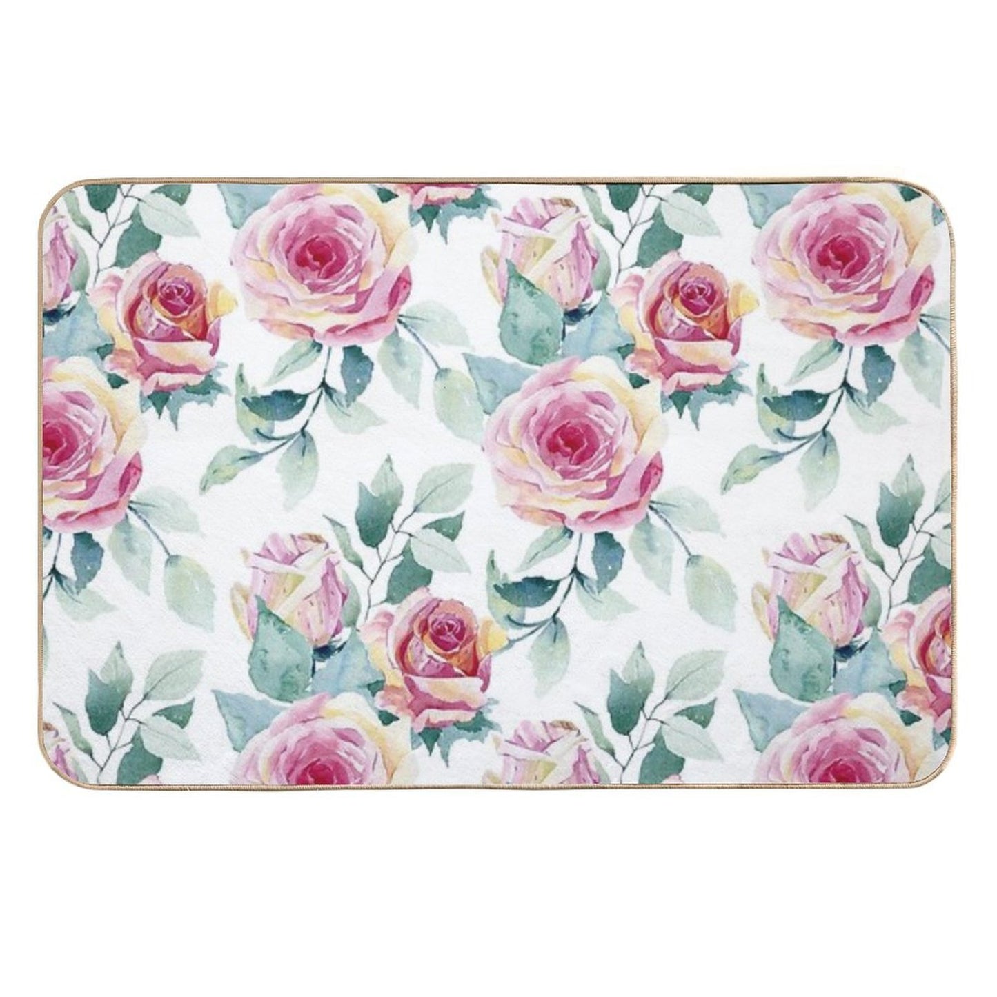 Watercolor Roses  Versatile Bath Mat