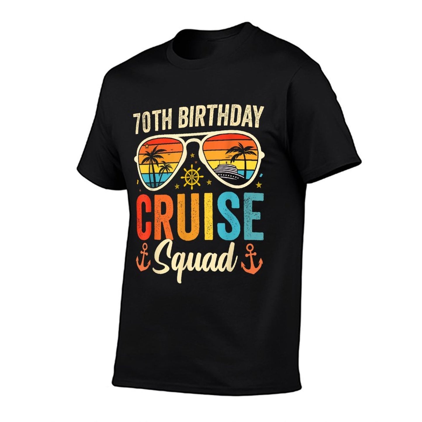 70th Birthday Cruise Squad Gifts 2025 Matching Party Family Cotton T-Shirt